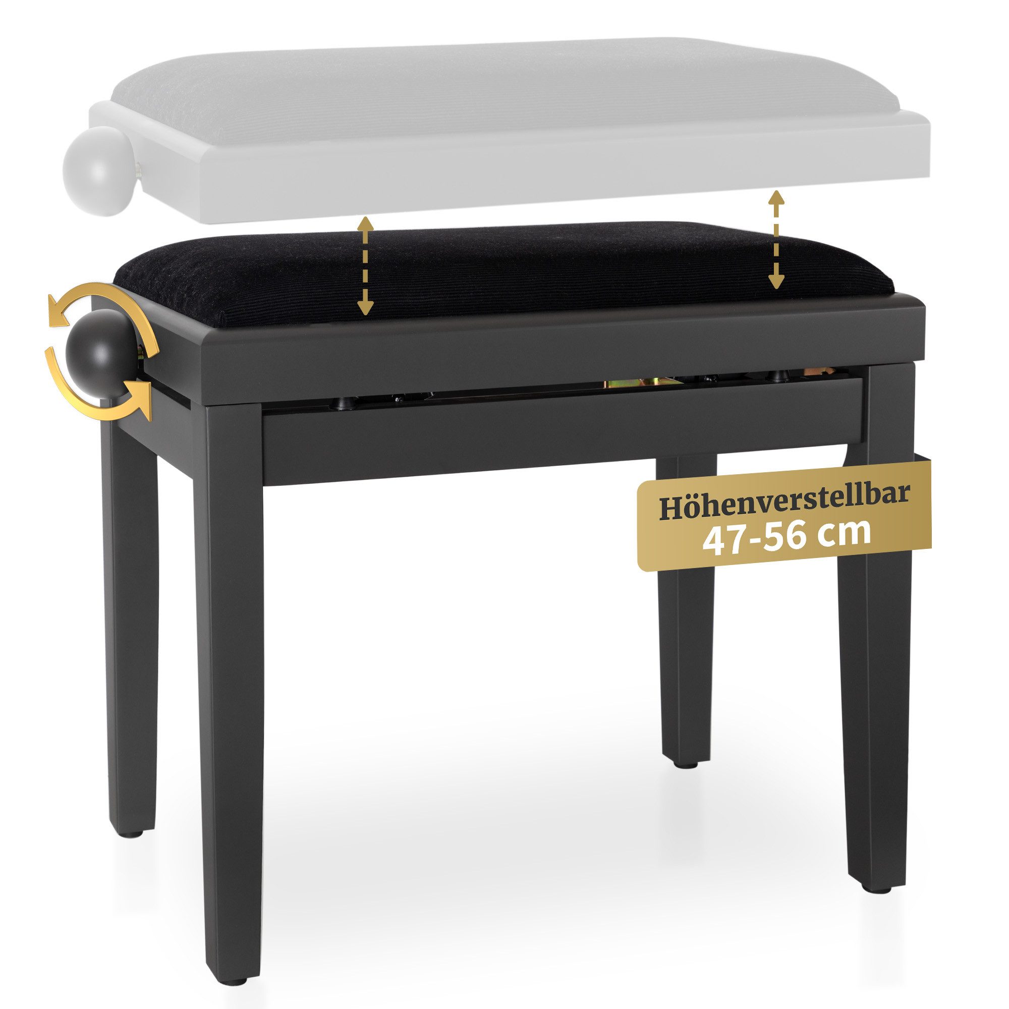 Klavierbank DP Pianobank - Höhenverstellbar von 47 bis 56 cm