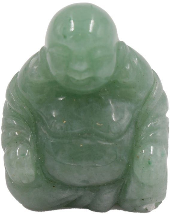 Firetti Buddhafigur Schmuck Geschenk Edelsteinfigur Mut & Optimismus  Aventurin (1 St), Perfekt zu jedem Anlass - Geburtstag, Weihnachten!