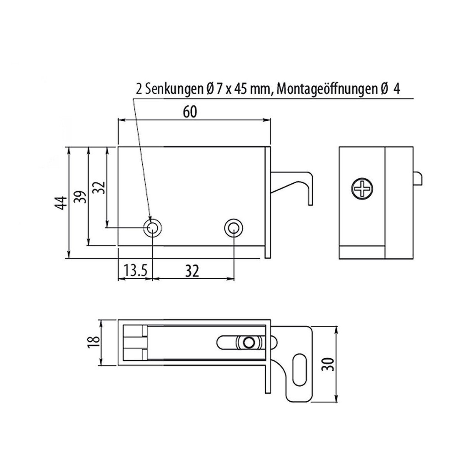 SO-TECH® Montagezubehör (2 verschiedene f. Schrankaufhänger Weiß Aufhänger St), Hängeschrank verstellbar - Oberflächen