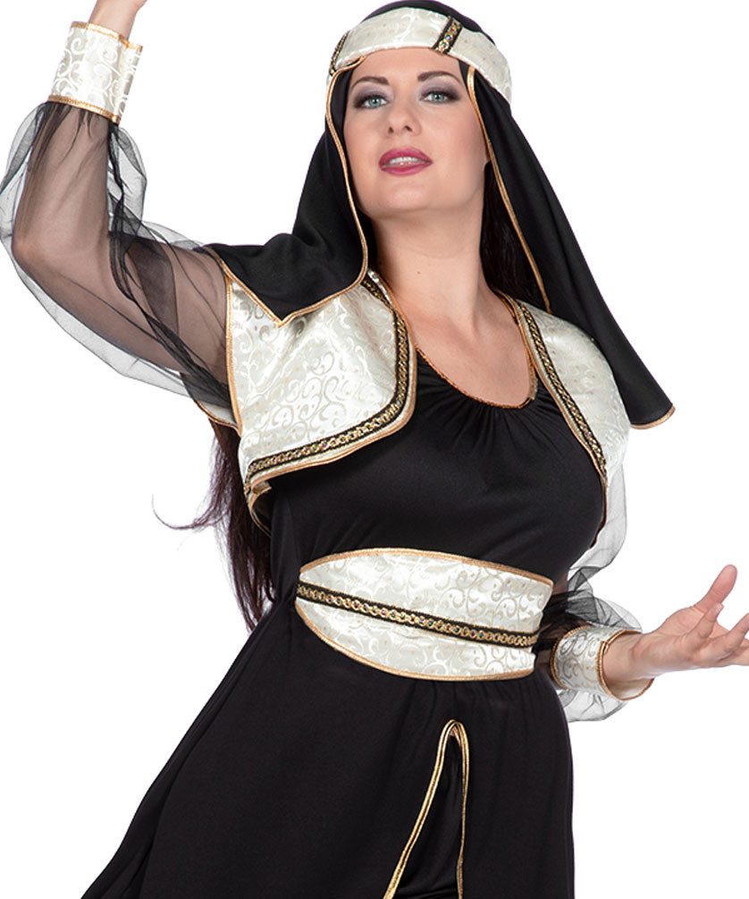 Karneval-Klamotten Kostüm Orientalin Bollywood Damen mit Kopfbedeckung, 1001 Nacht Orientalisches Damenkostüm Suleika Frauen Karnevalskostüm