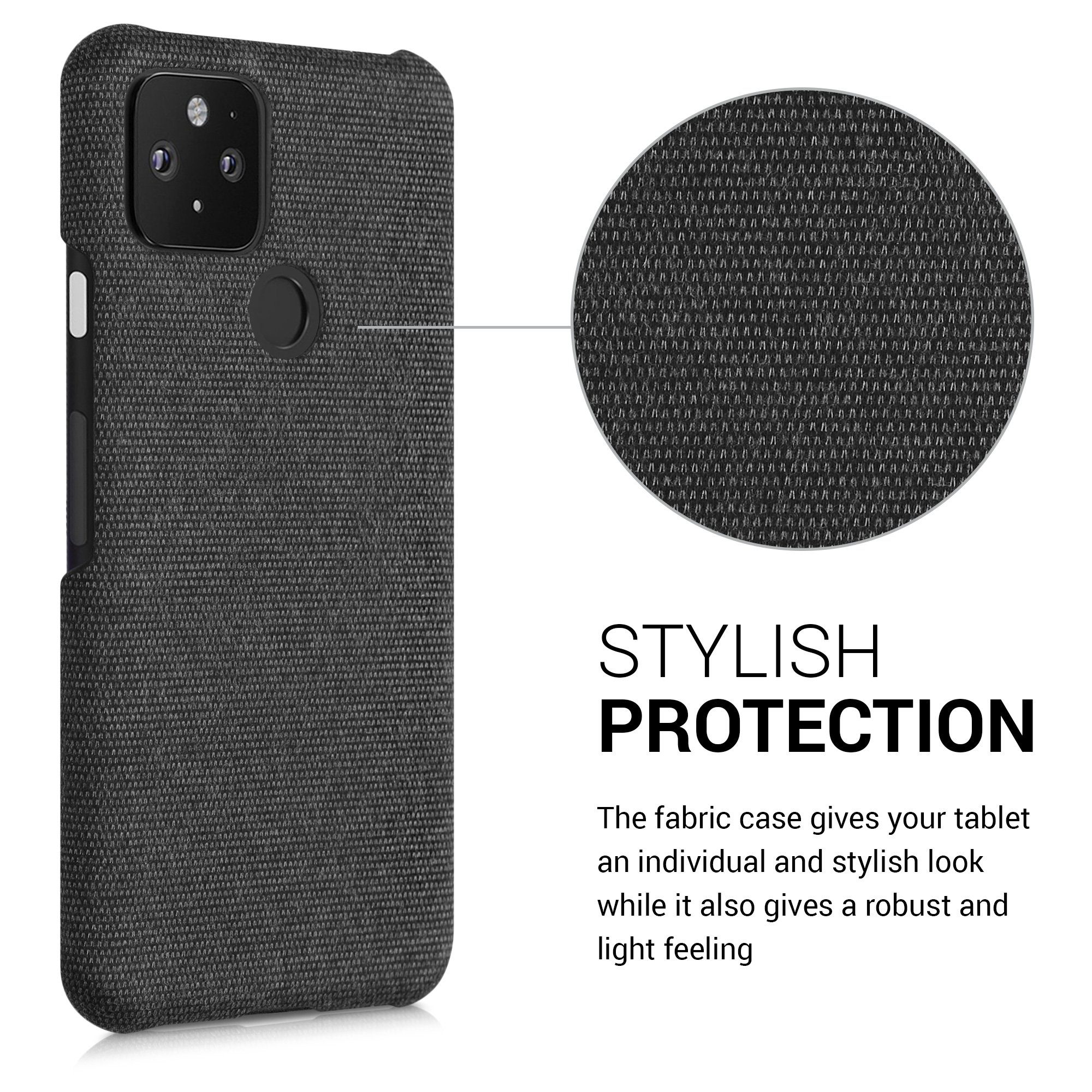 kwmobile Handyhülle kwmobile Schutzhülle kompatibel mit Google Pixel 5 - Hülle - Stoff, Hülle für Google Pixel 5 - Stoff Cover Case im Design