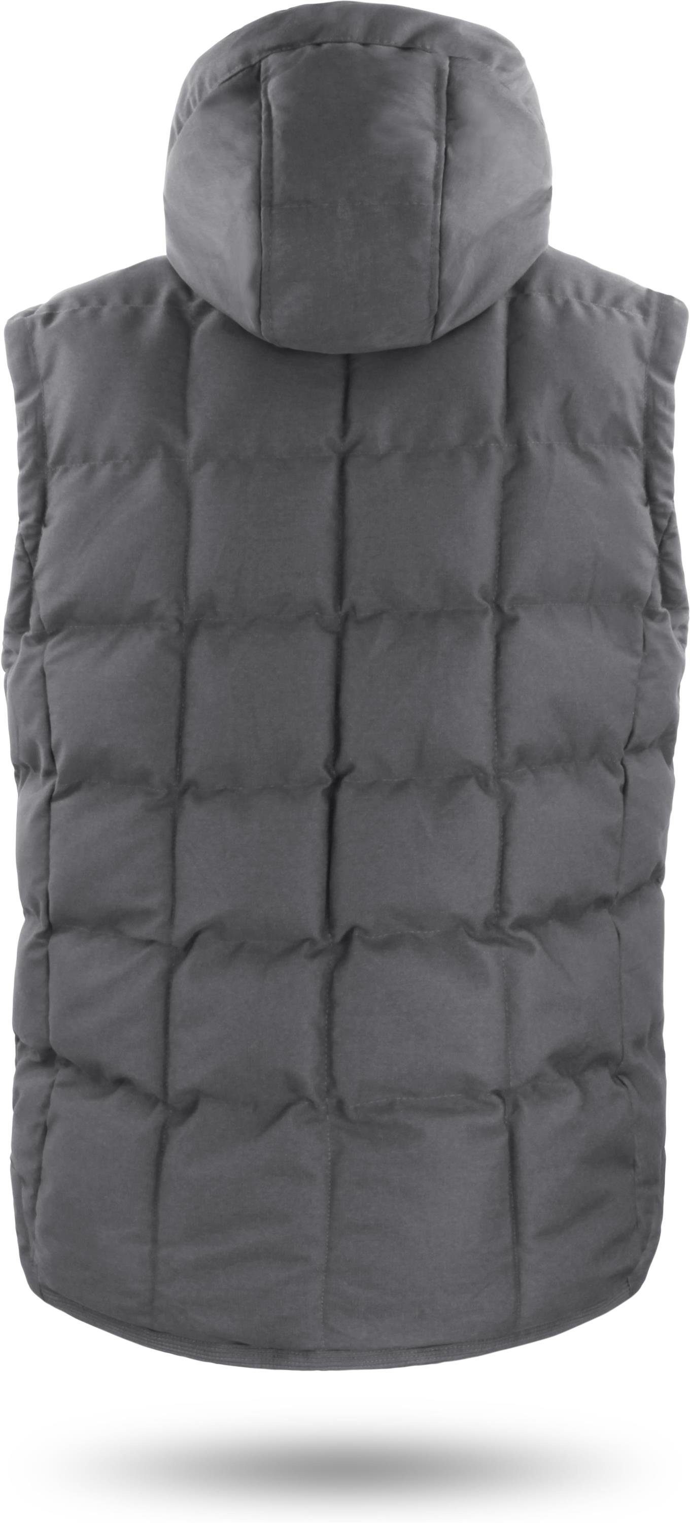normani Steppweste Herren Winter-Steppweste Tropez Wattierte Winterweste – winddichte Outdoor Weste mit Kapuze – Bild 3 von 5