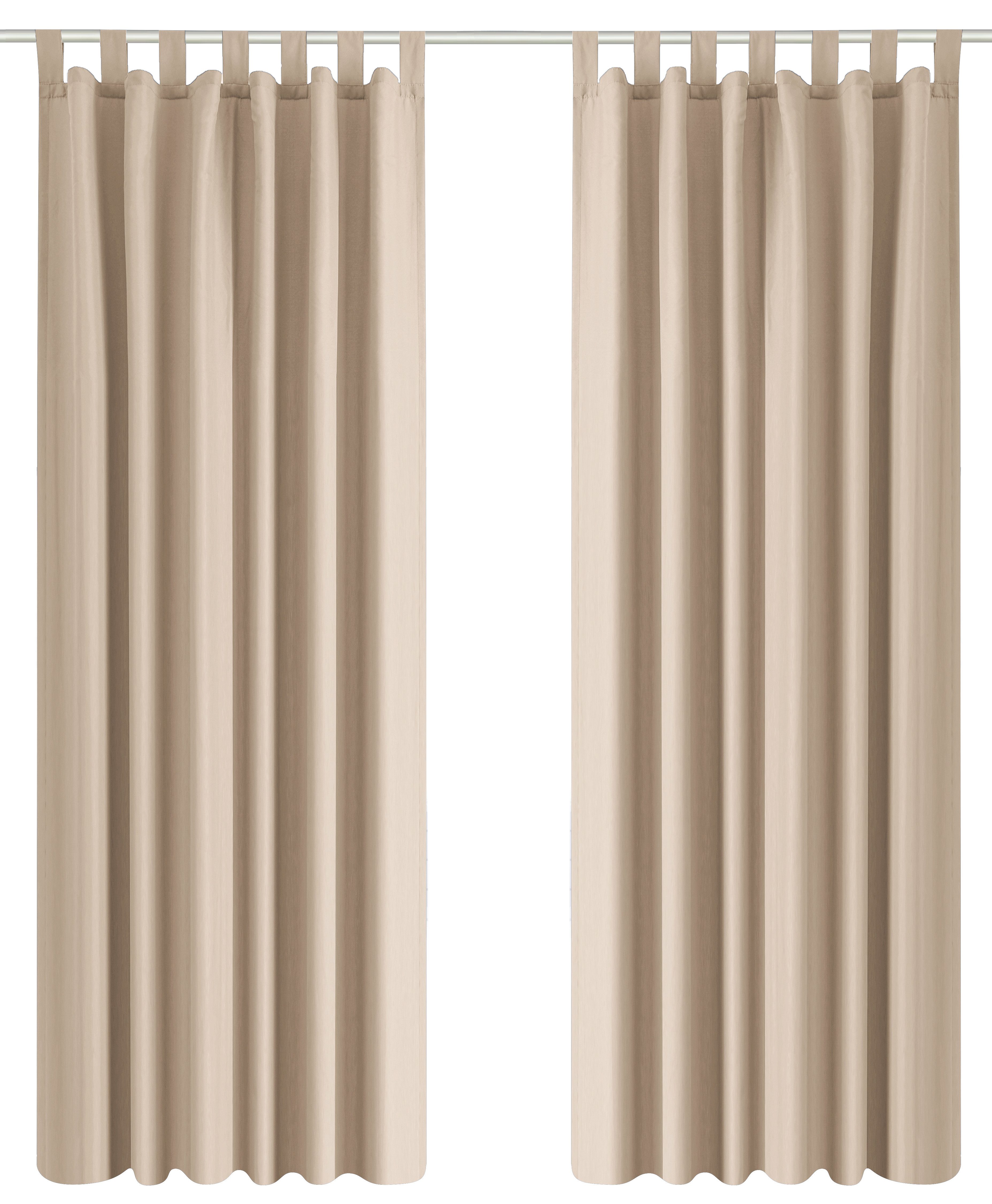 OTTO home Vorhang Raja (2 St), Schlaufen, blickdicht, Polyester, 2er-Set, Bestseller, einfarbig, modern, pflegeleichte Mikrofaser