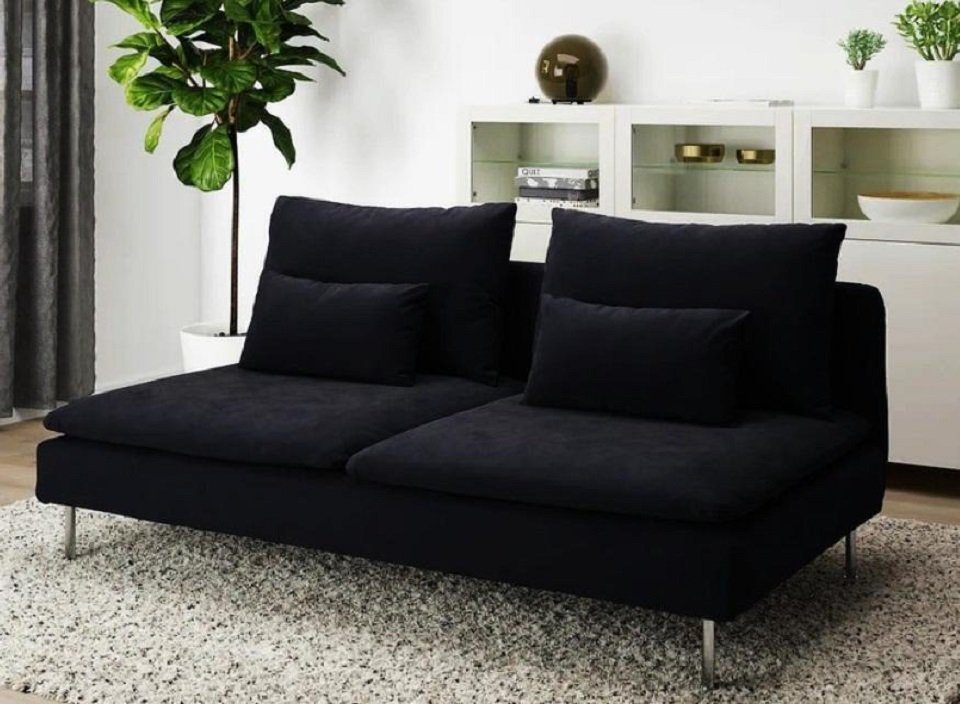 Ecksofa Textil Garnitur Couch L-Form Ecksofa Design Sofa Modern Schwarz JVmoebel