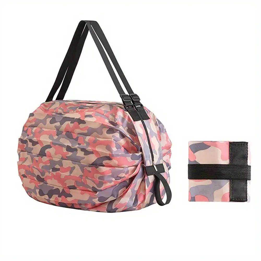TUABUR Reisetasche Falttasche mit großem Fassungsvermögen, Reiseaufbewahrungstasche rosa Tarnung