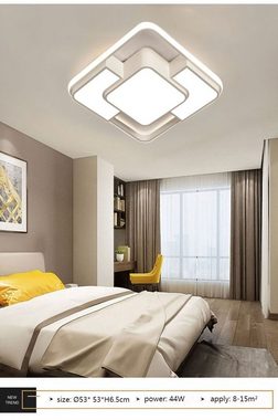 Daskoo Deckenleuchten 44W Quadrat LED Deckenlampe mit Fernbedienung Dimmbar Wohnzimmer, LED fest integriert, Neutralweiß, Warmweiß, Kaltweiß, LED Deckenleuchte stufenlos dimmbar