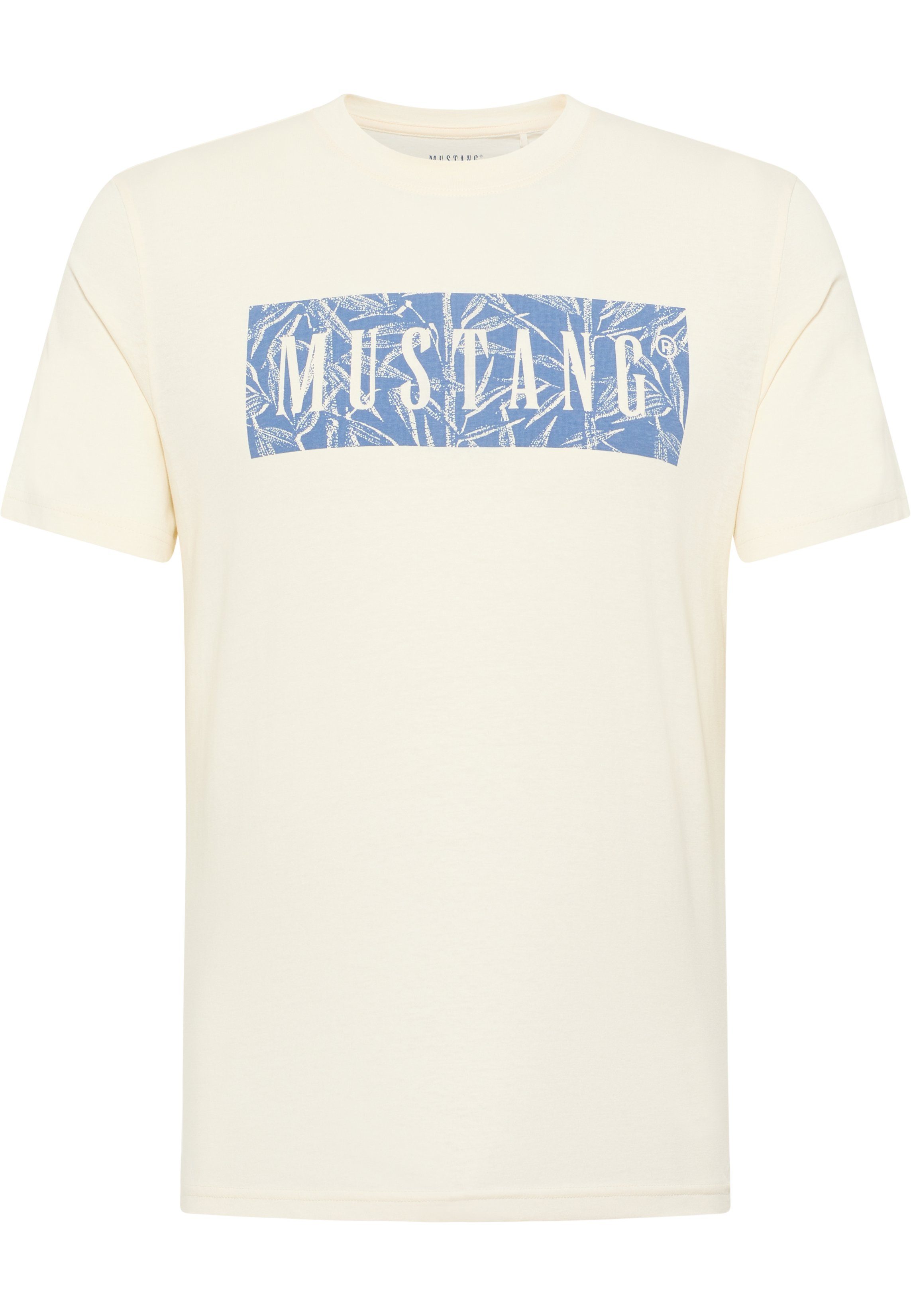 weiß Kurzarmshirt MUSTANG Print-Shirt Mustang