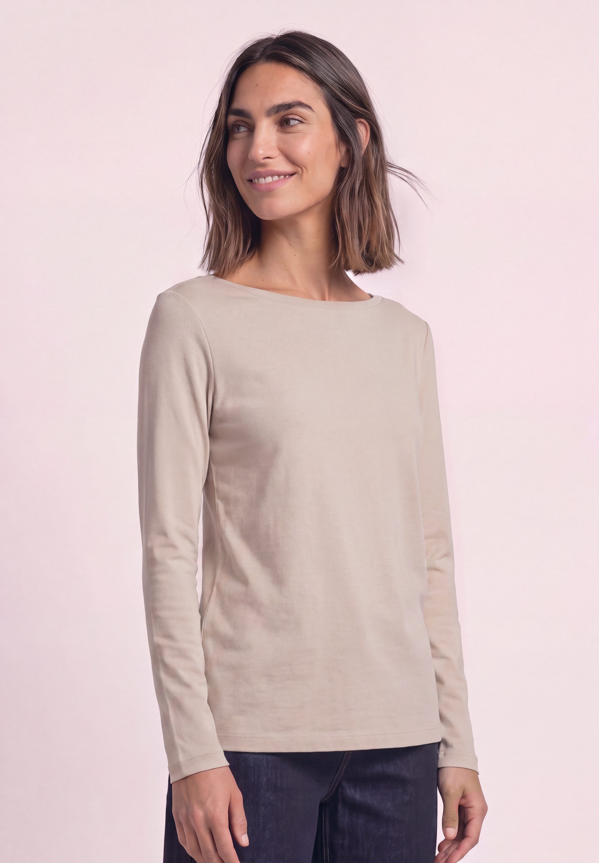 STREET ONE Langarmshirt mit U-Boot-Ausschnitt