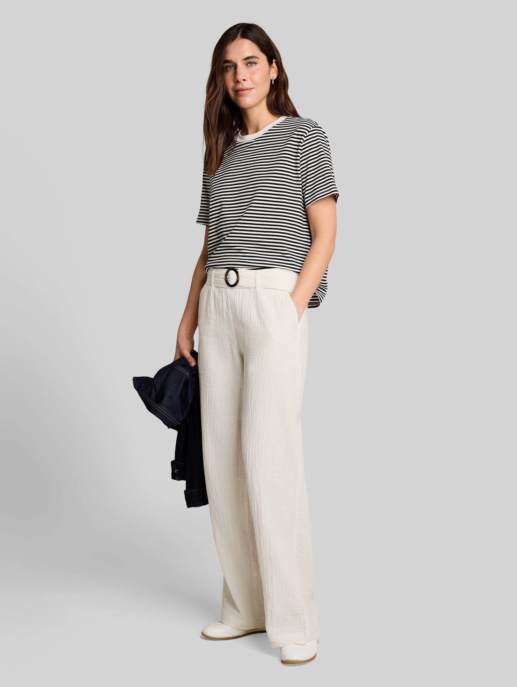 TOM TAILOR Stoffhose Hosen & Chino Musselin Wide Leg Hose mit Gürtel