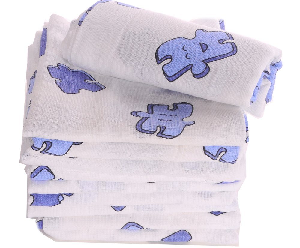 La Bortini Stoffwindeln Spucktücher Baby Stoffwindeln Mullwindeln 10er Pack Babytücher, aus reiner Baumwolle, neutral, unisex, gemustert