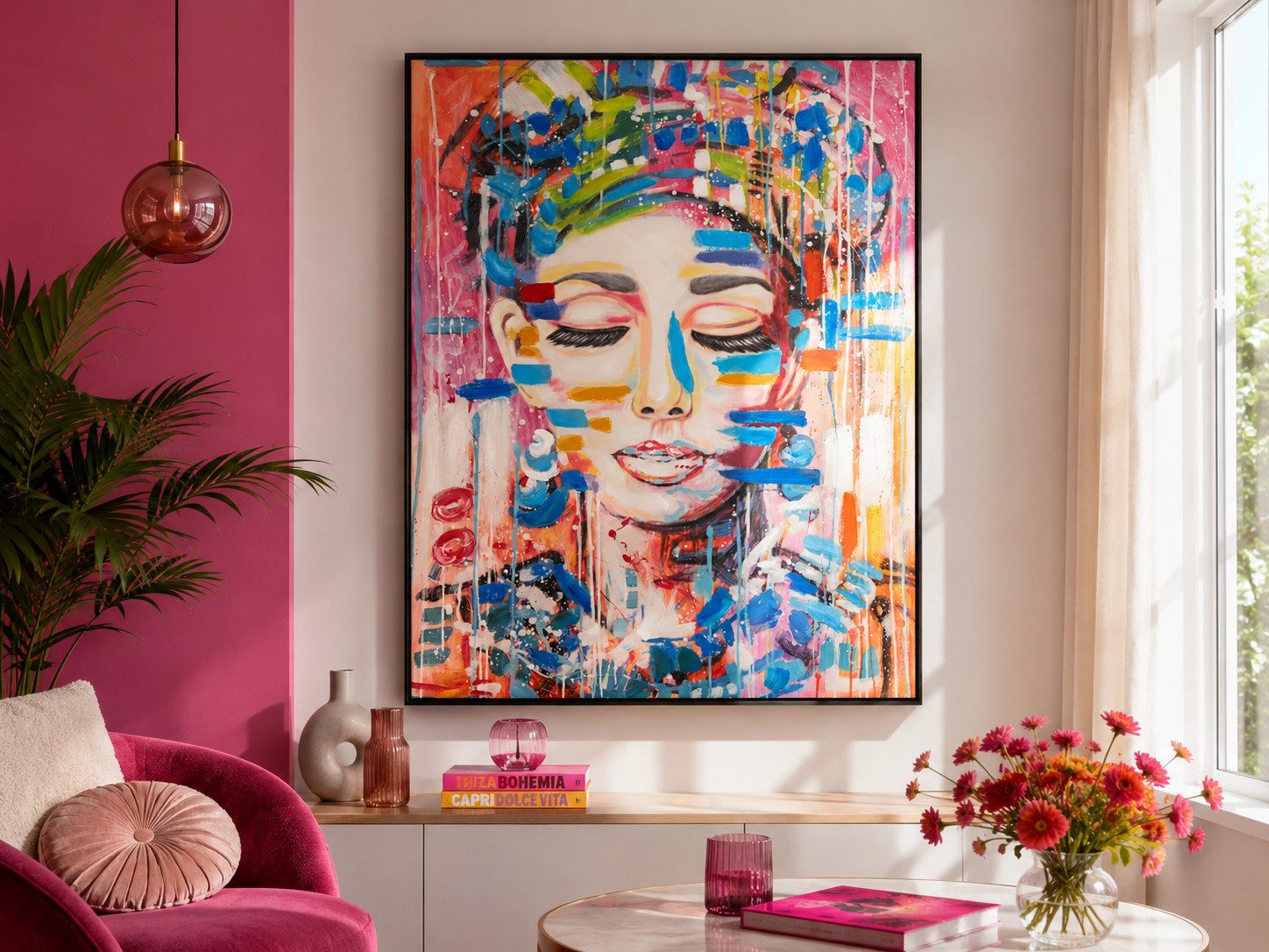 MF Leinwandbild Leinwandbild Color Bliss Portrait 120 x 90 cm, (1 St)