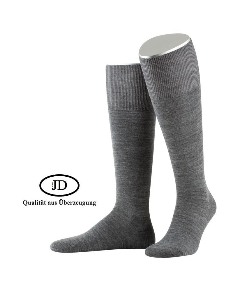 JD Kniestrümpfe Businesstrumpf (Merino-Schurwolle) - grau