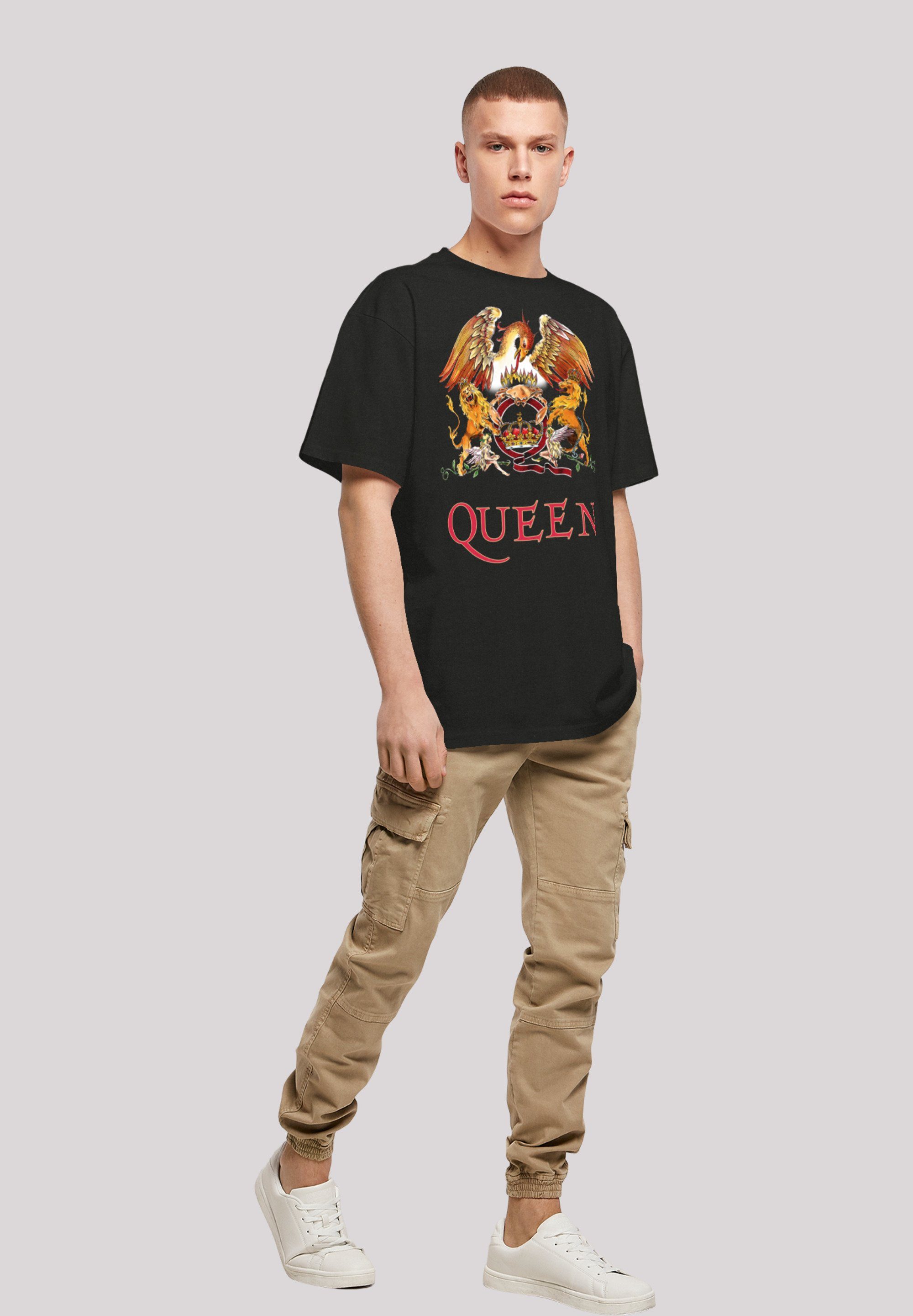Queen Black T-Shirt F4NT4STIC Print Rockband Crest schwarz Classic