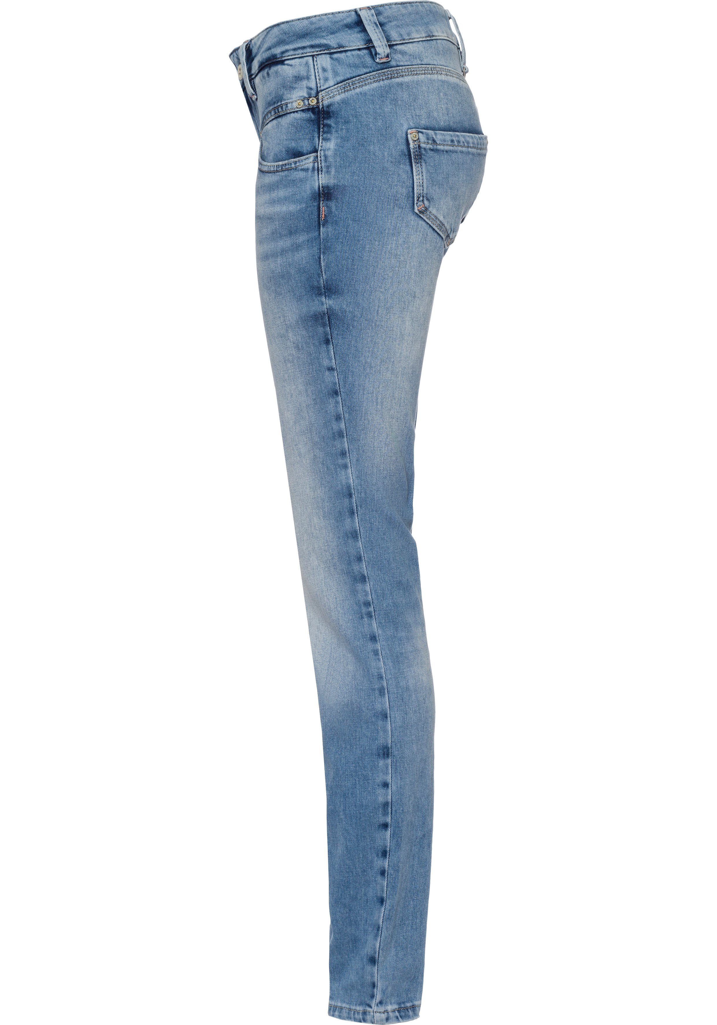 Deko-Features Slim-fit-Jeans palermo Freeman mit med (1-tlg) coolen Porter T.