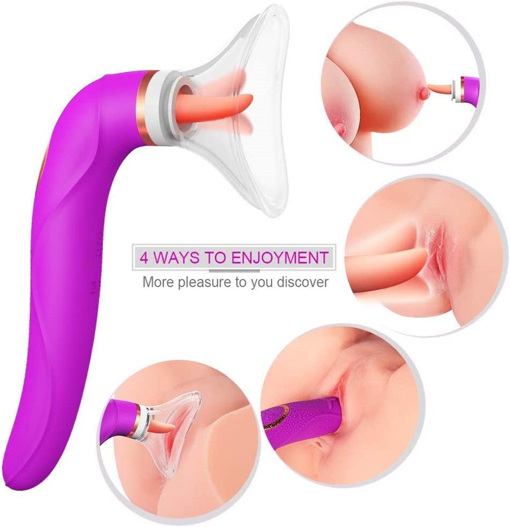autolock Klitoris-Stimulator Klitoris Sauger Saugenmodi Sexspielzeug, Lila Vibratoren,Zungen 10 Mit Lecken Erotik Vibrator 5 Vibrationsmodi 8