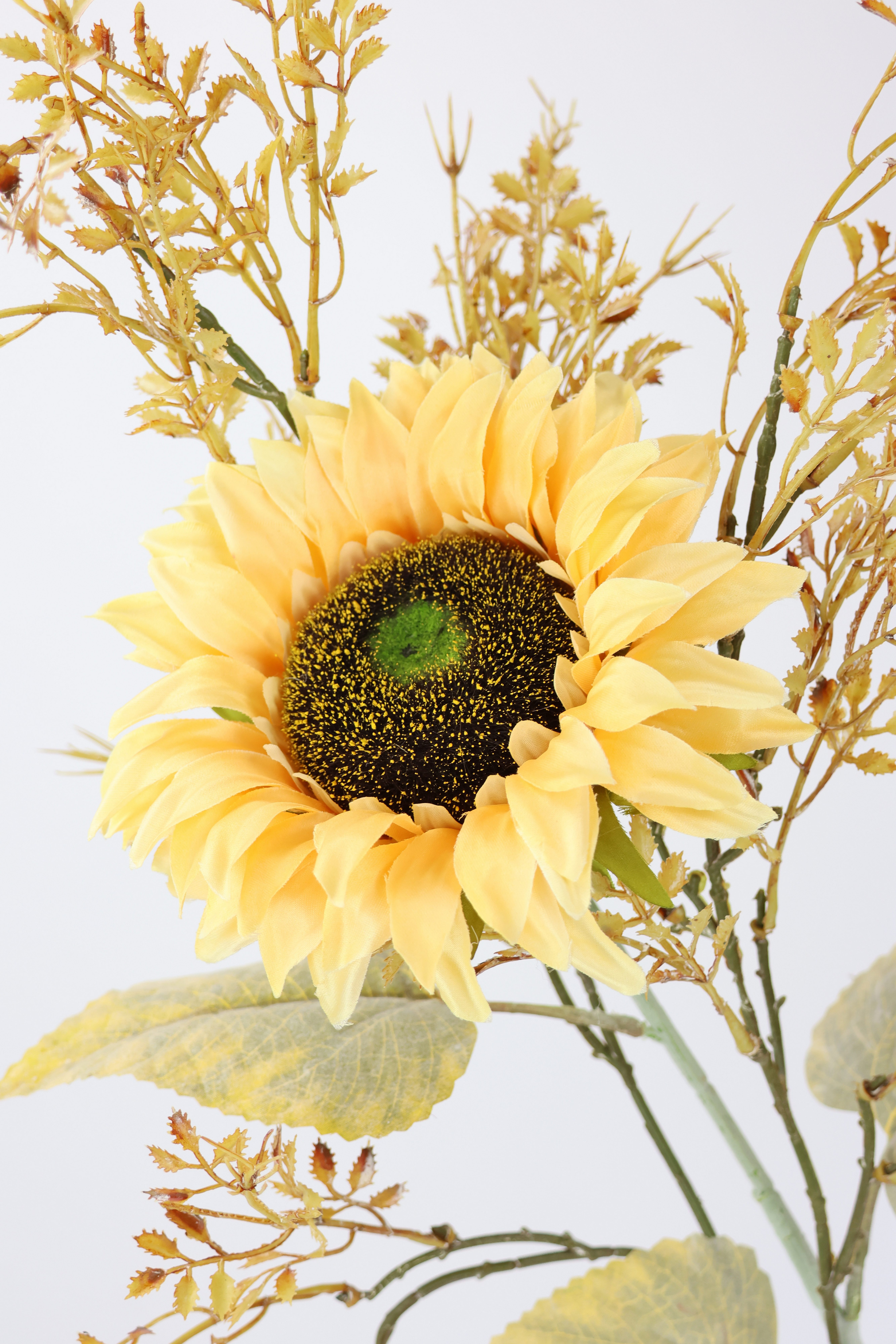 Kunstblumenstrauß Kunstblumen Set Sonnenblume, I.GE.A., Höhe 70 cm, Mit Dekozweig 70cm Blumenarrangement Sonnenblumenzweig künstlich Deko – Bild 3 von 3