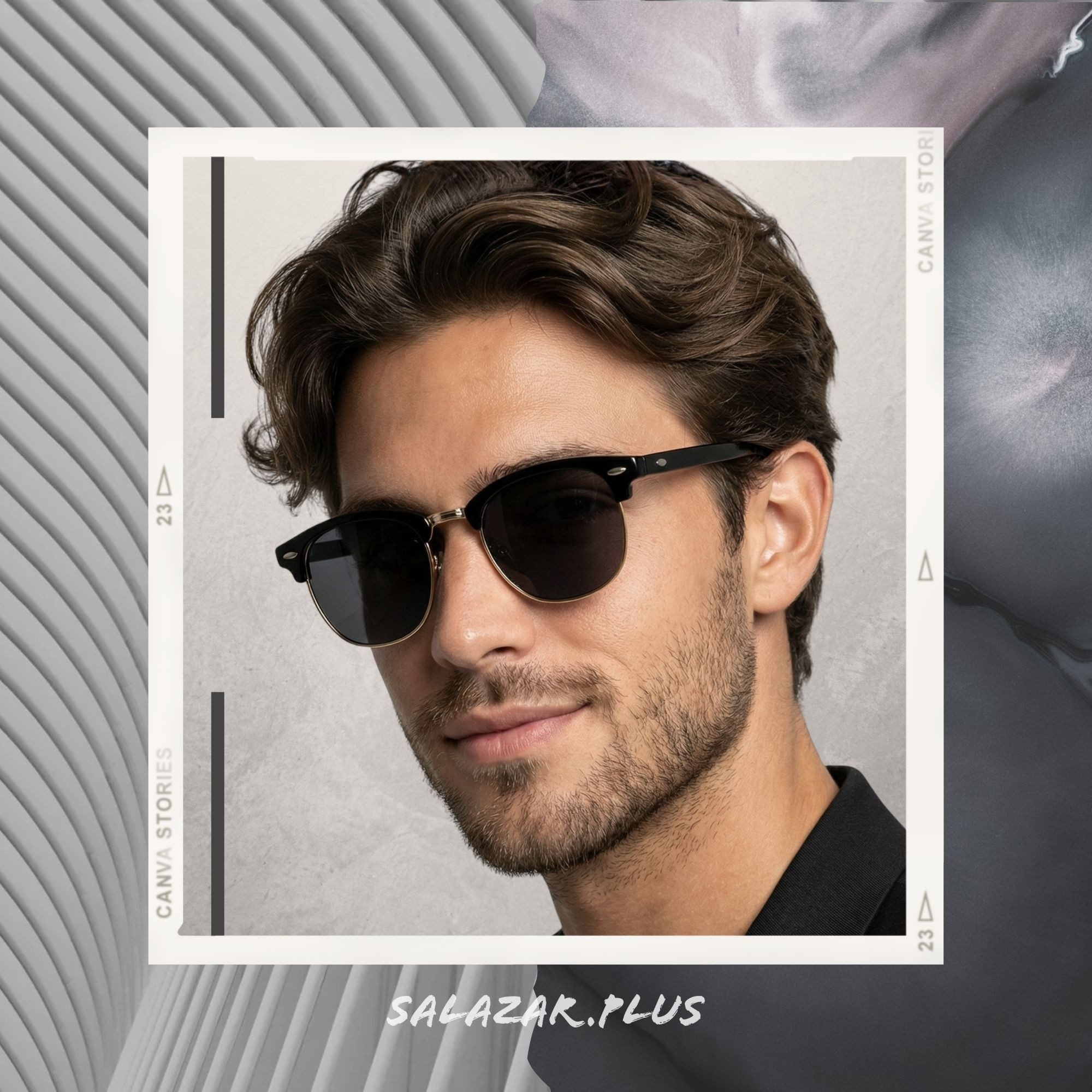 salazar.plus Sonnenbrille Rund Rechteckig Unisex 2 Farben Damen Herren Brille Schwarz Braun