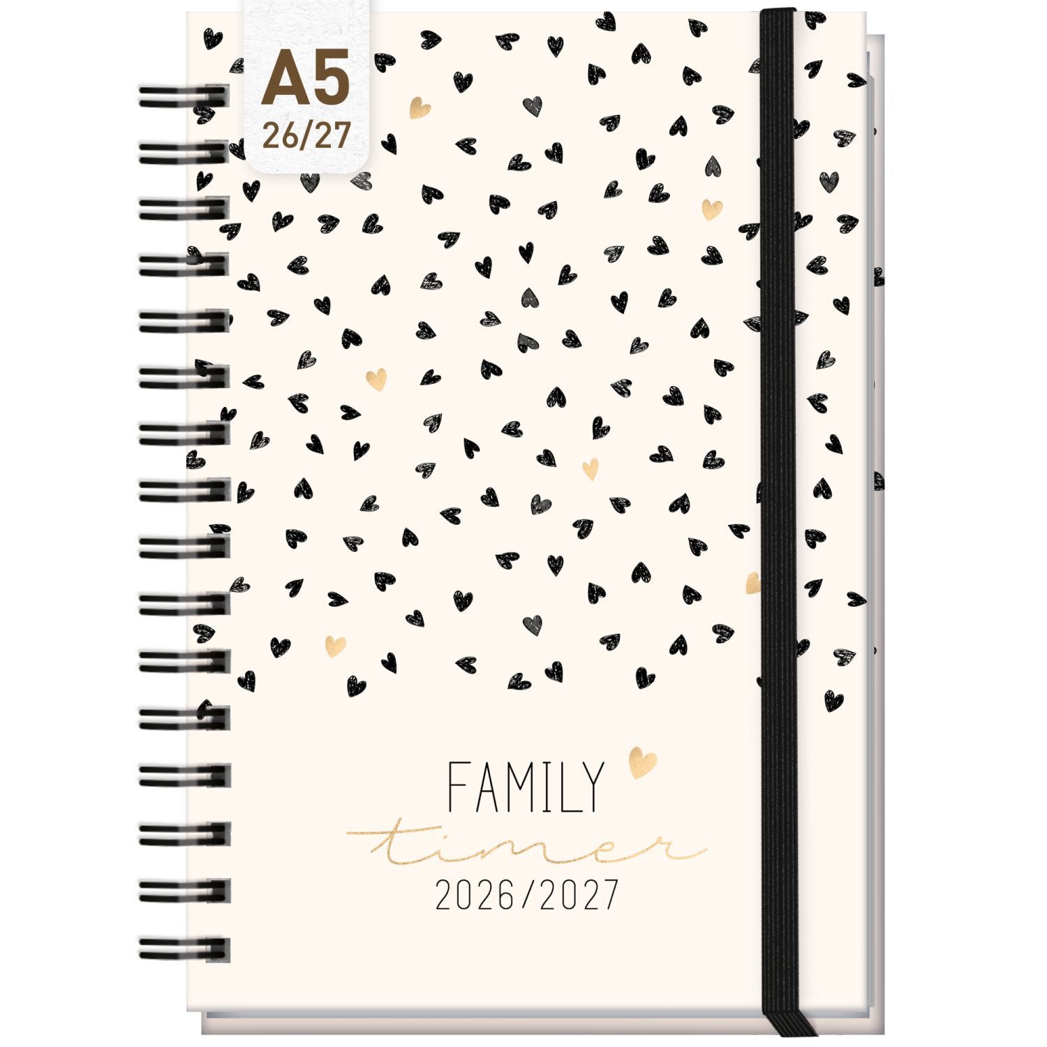 Häfft Terminkalender Family-Timer 2026/2027 / 17 Monate / A5, Wire-O-Bindung