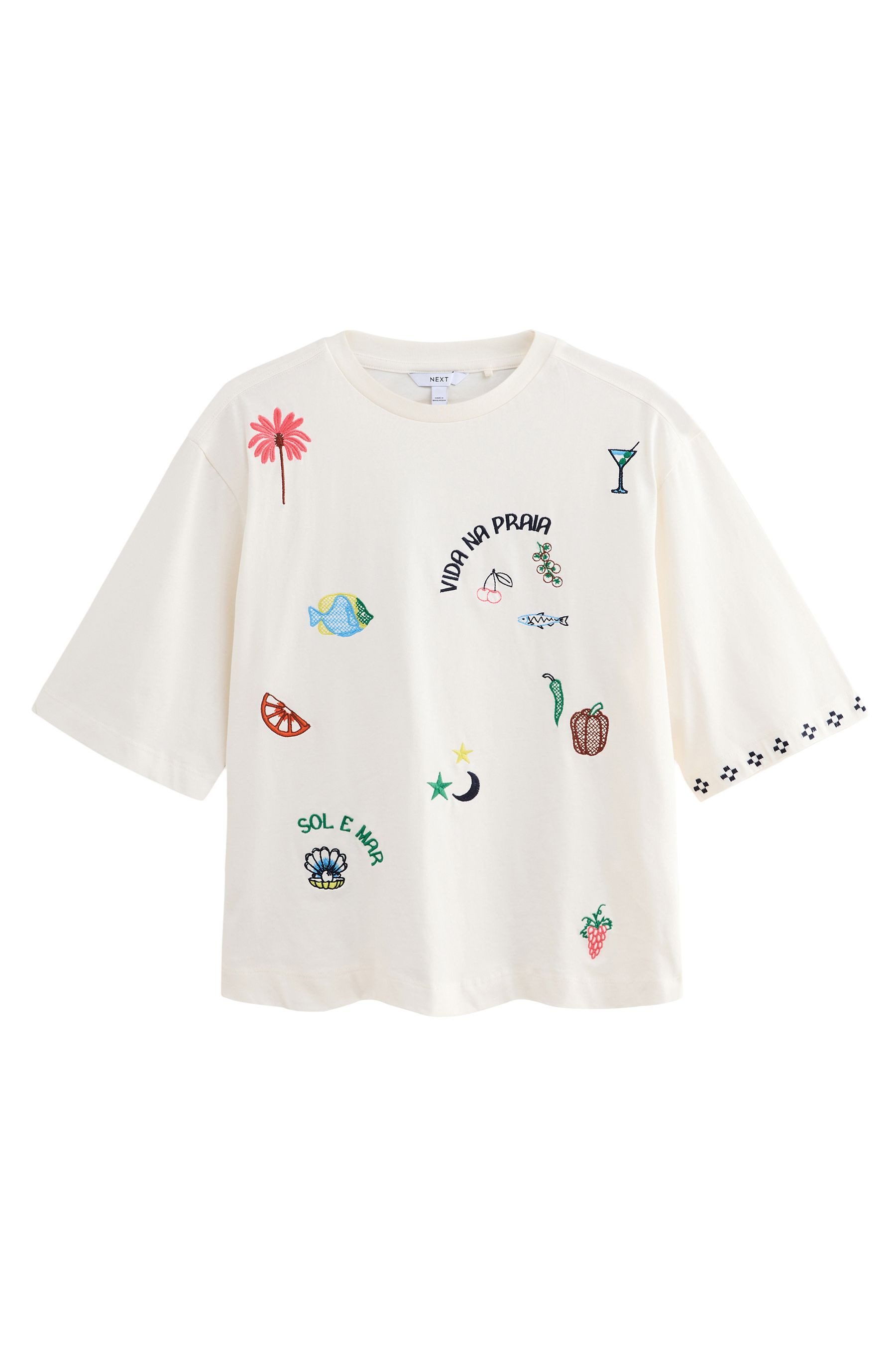 Next Oversize-Shirt Oversize-T-Shirt mit aufgestickter Grafik günstig online kaufen
