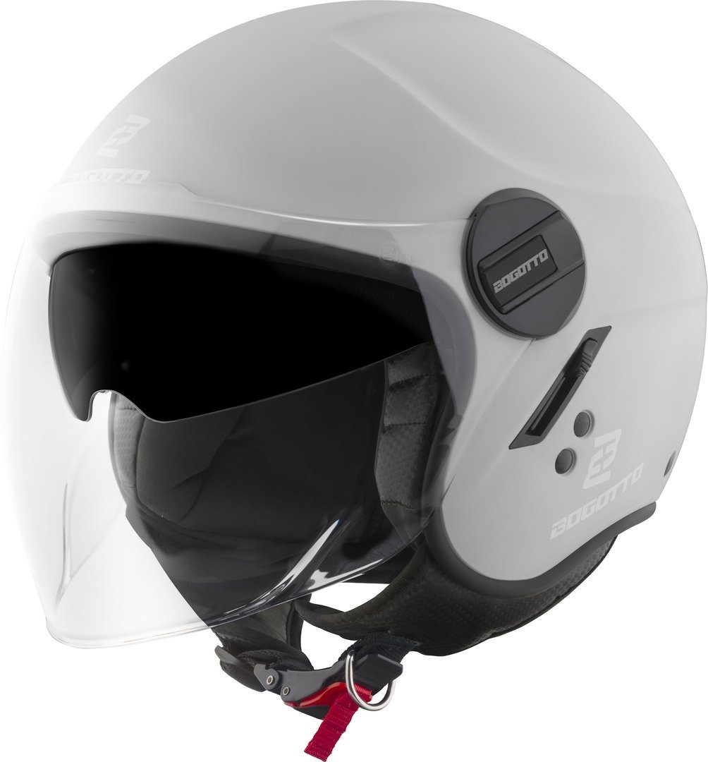 Bogotto Motorradhelm H595-1 SPN Jethelm, Herausnehmbares Innenfutter,integriertes Sonnenvisier