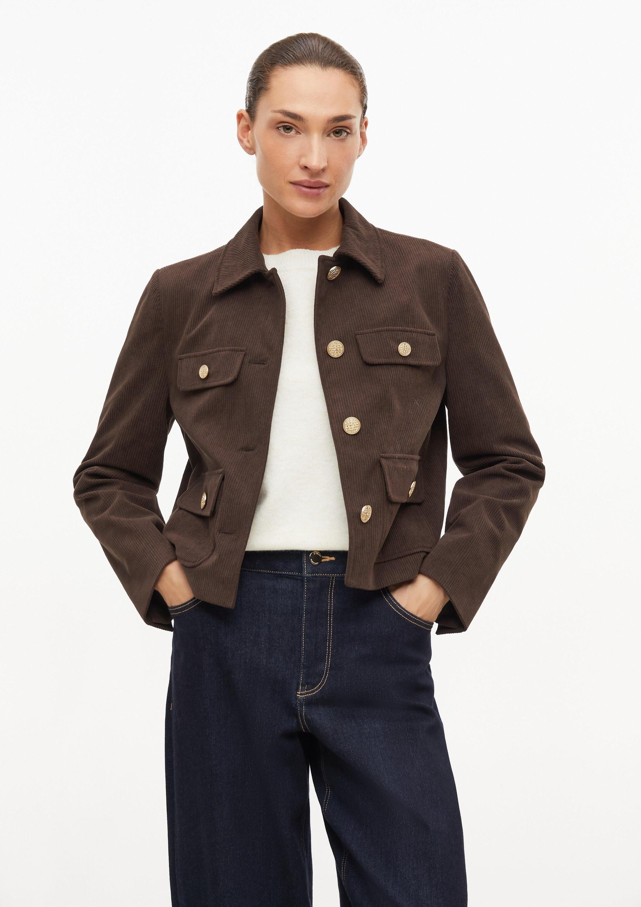 s.Oliver Funktionsjacke Indoor-Jacke Cord-Jacke mit Hemdkragen
