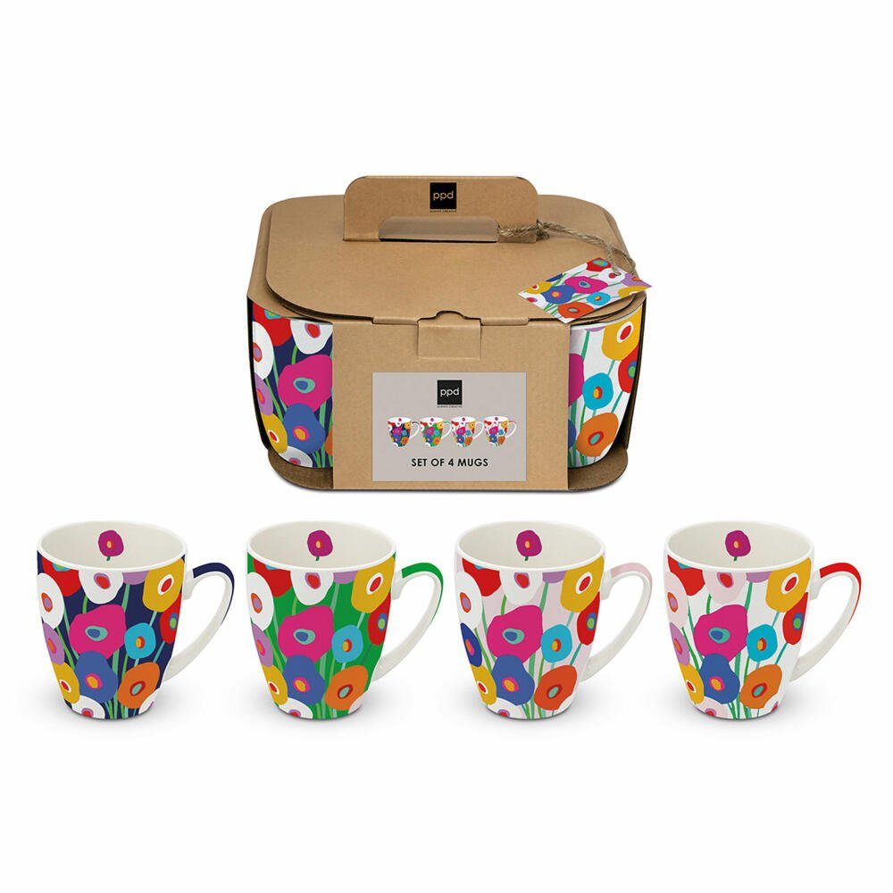 PPD Tasse Super Bloom x 4 Mug Set 4er Set 350 ml, New Bone China