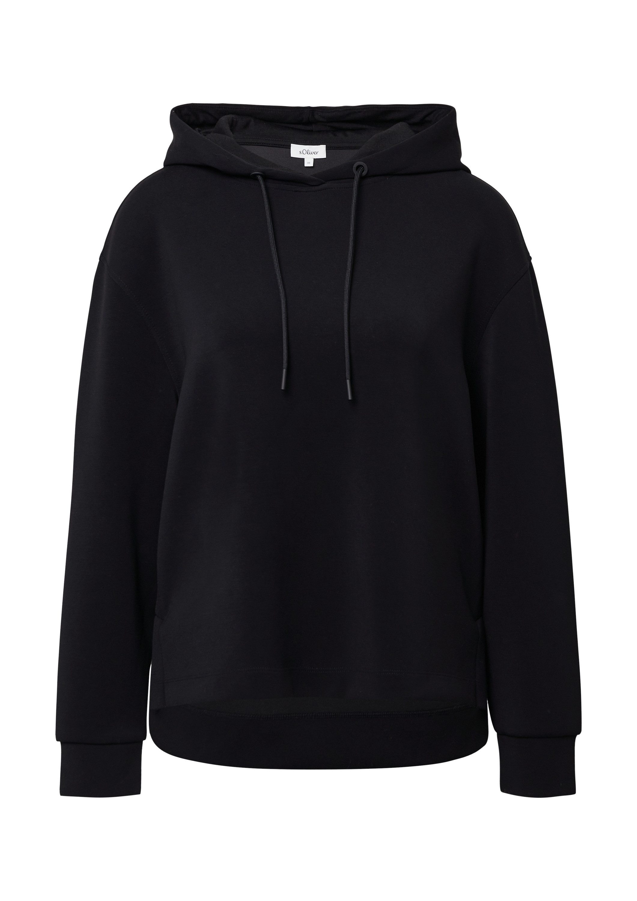 s.Oliver Sweatshirt Sweatshirt Scuba-Hoodie mit Seitenschlitzen