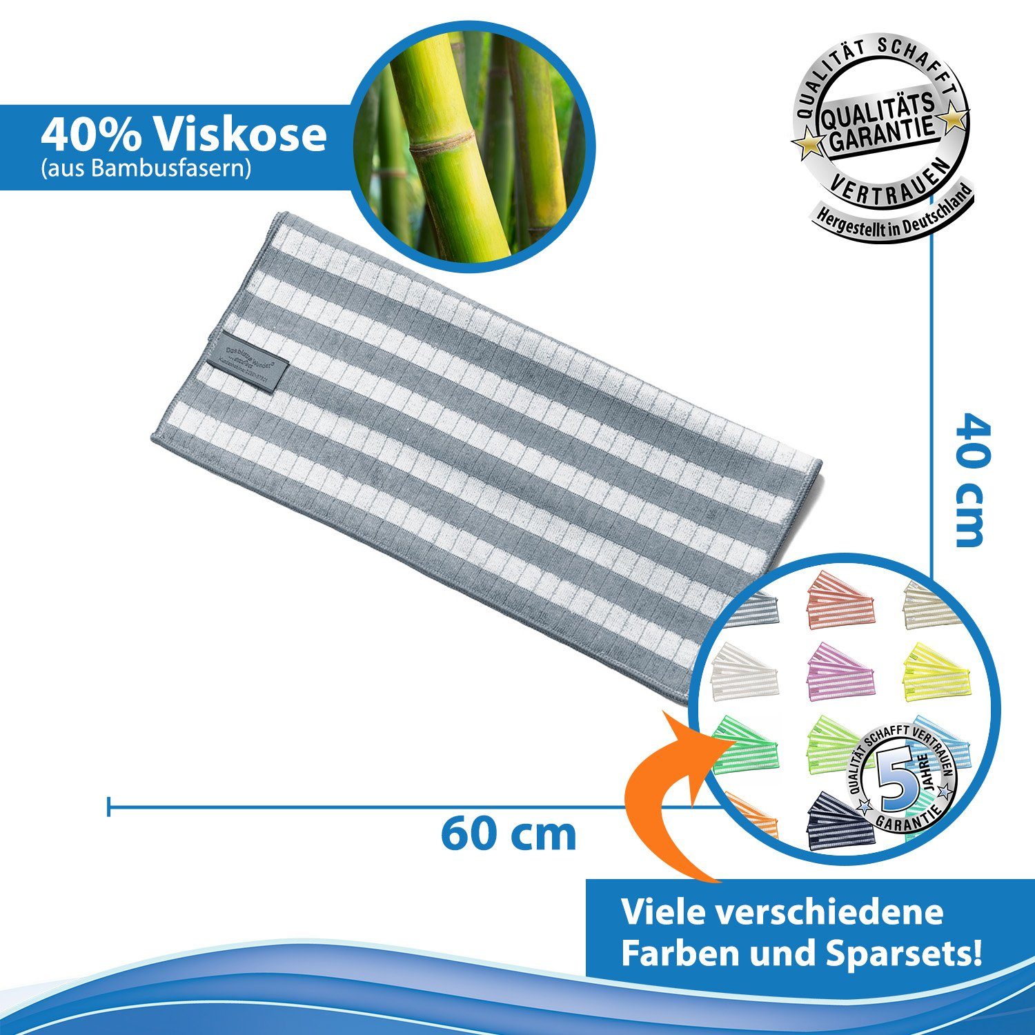 Das Blaue Wunder® Geschirrtuch EXTRA aus Bambusfasern für Küche und Haushal günstig online kaufen