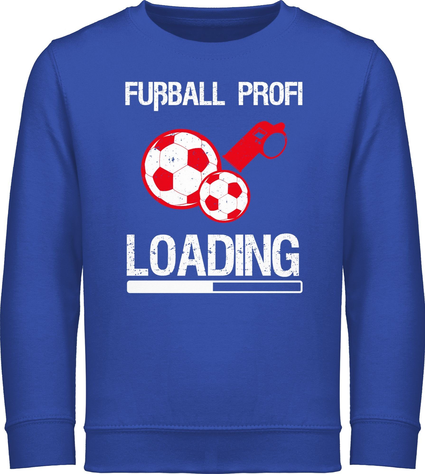 2 Loading Kleidung - Fußball Royalblau Kinder Profi Shirtracer Sport Sweatshirt Vintage