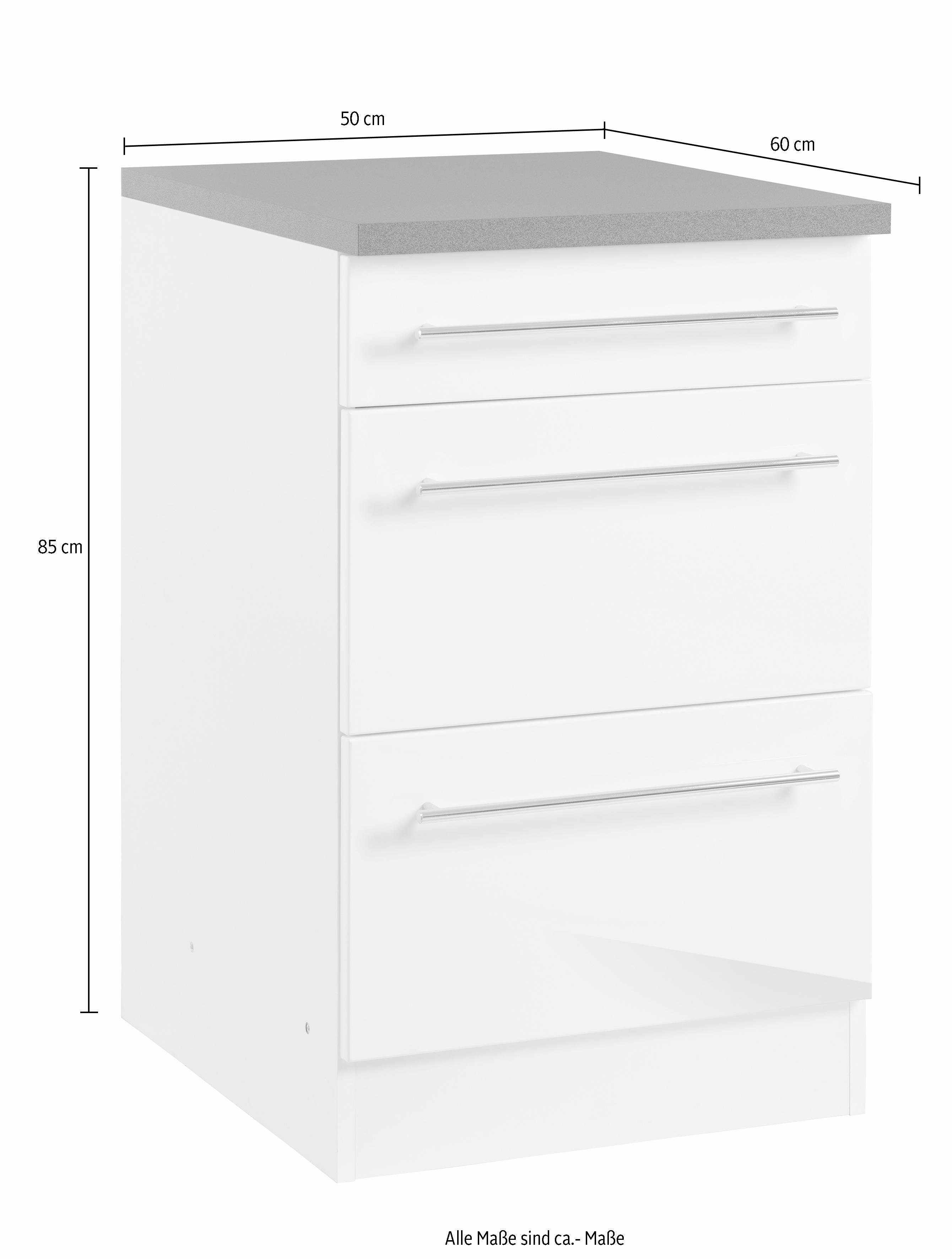KOCHSTATION Unterschrank KS-Trient 50 cm breit, mit 2 großen Auszügen – Bild 4 von 5
