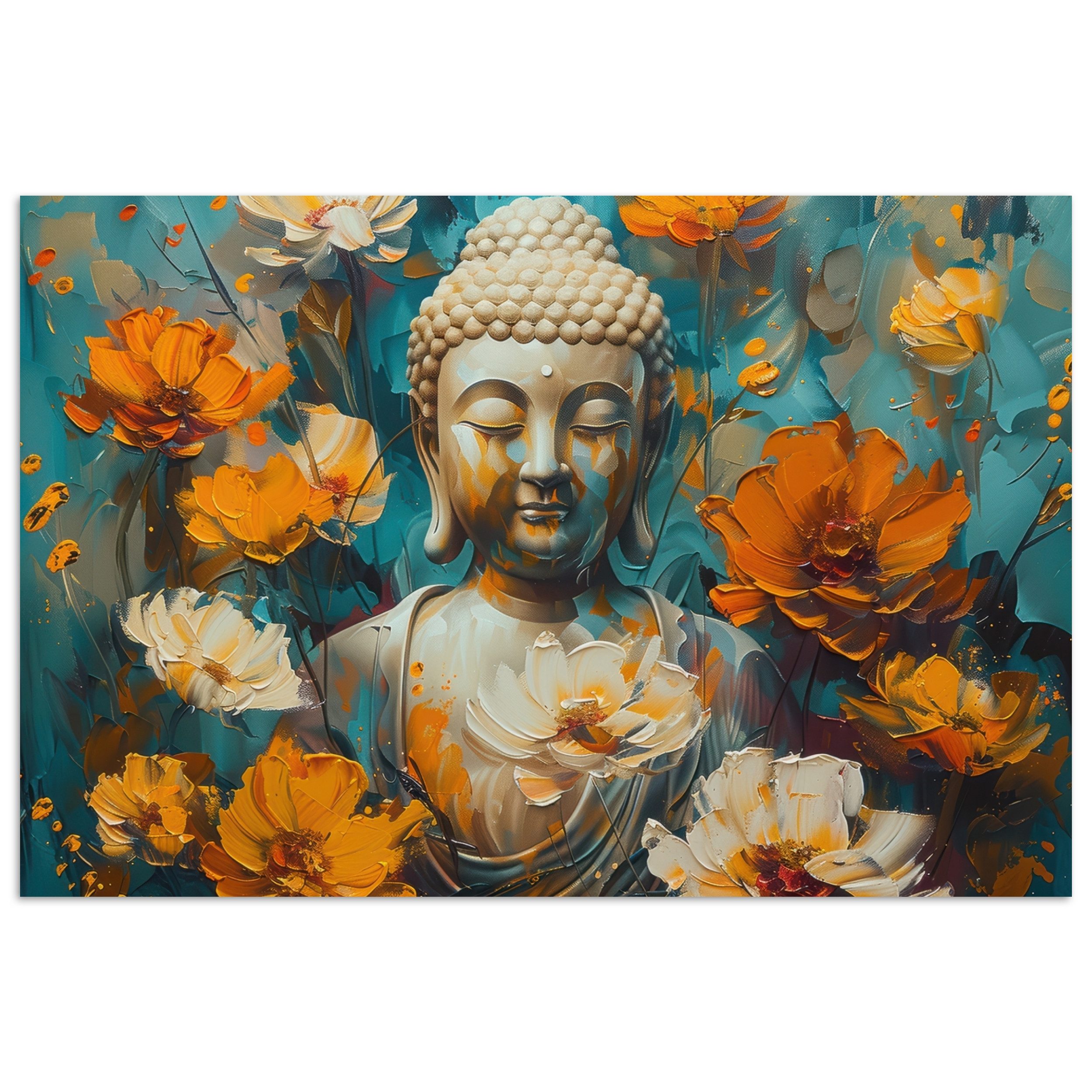 MuchoWow Poster Buddha - Blumen - günstig online kaufen