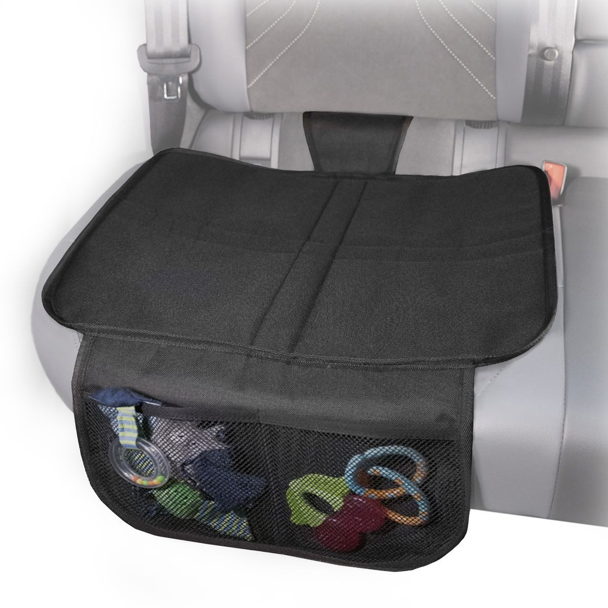 Zamboo Kindersitzbezug Schwarz, Kindersitzunterlage Autositz-Schutzunterlage / Auflage mit Netztasche