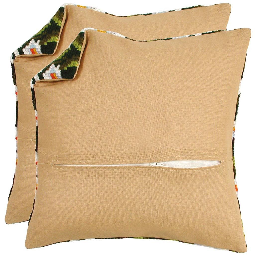 Vervaco Kreativset Kissenrücken mit Reißverschluss - Farbe Beige - 2er Set, (Set, Vervaco embroidery Kit), Made in Europe