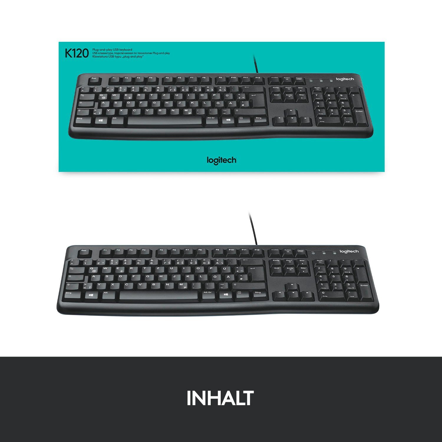 for Schwarz Keyboard K120 (Nummernblock) Business Logitech PC-Tastatur