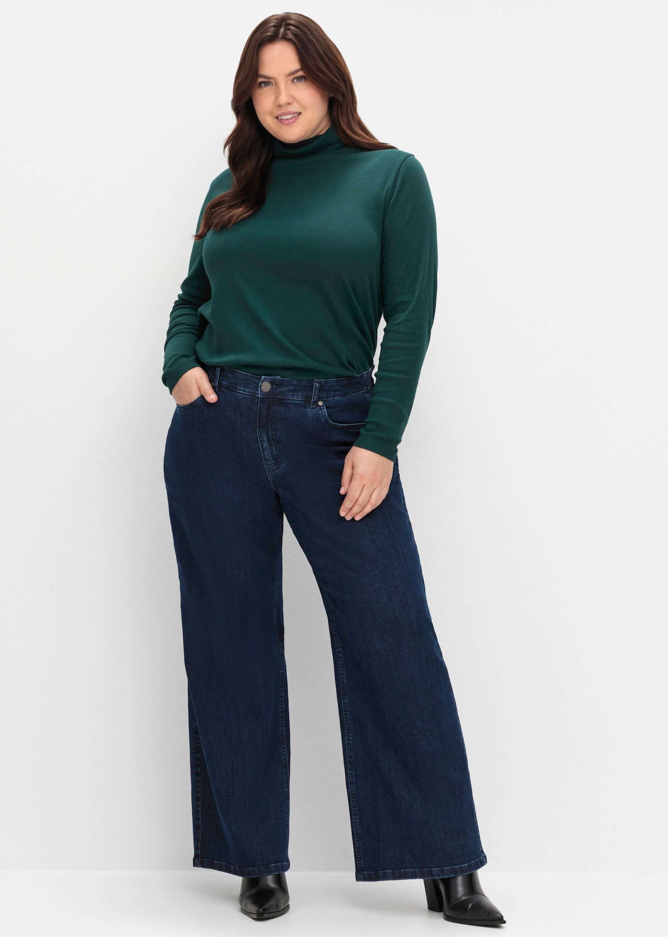 Sheego Bequeme Jeans Stretch-Jeans High-Waist, im Curvy-Schnitt ELLA