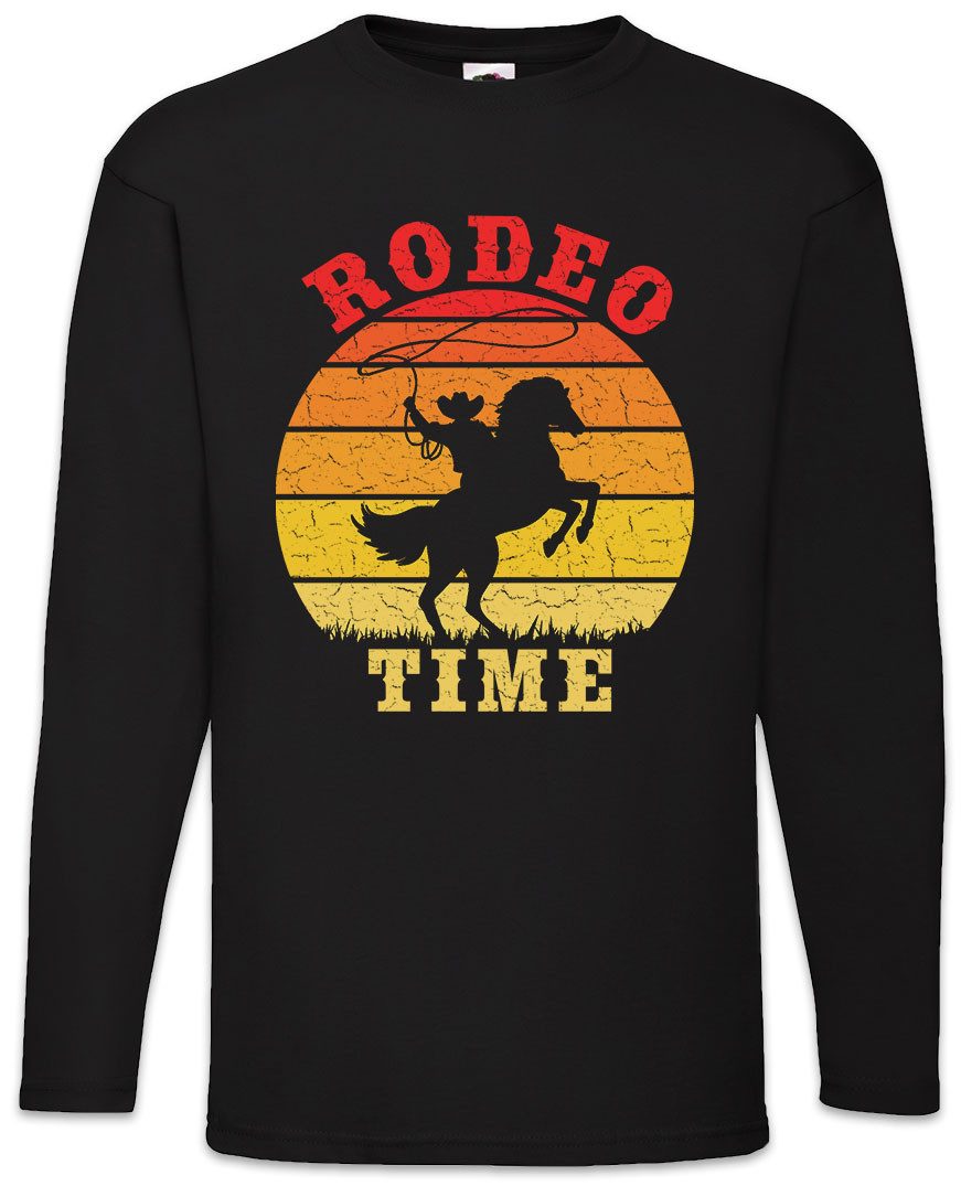 Langarmshirt Rodeo Time Langarm T-Shirt Pferd Cowboy Country Horse Cowgirl Hut