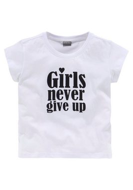 KIDSWORLD T-Shirt Girls nerver give up kurze modische Form