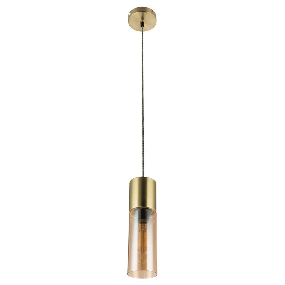 GLOBO LIGHTING Pendelleuchte, Leuchtmittel nicht inklusive, Pendel Hänge Leuchte Schlaf Gäste Zimmer Glas Messing Decken