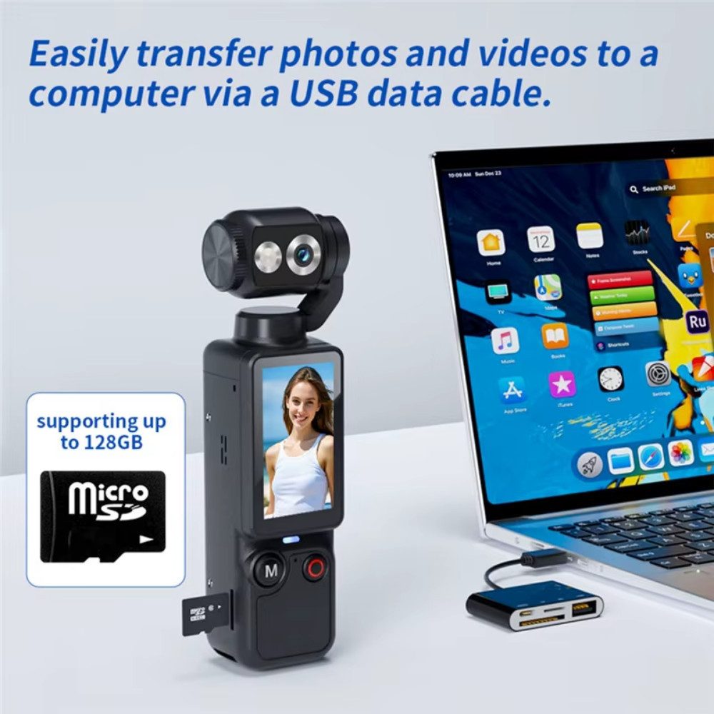 Athlix Tragbare Miniatur-Sportkamera CMOS-Sensor Actioncam Action Cam (4K Full-HD, MicroSD / TF-Karten-Steckplatz, Kompaktes Taschenformat) – Bild 4 von 5
