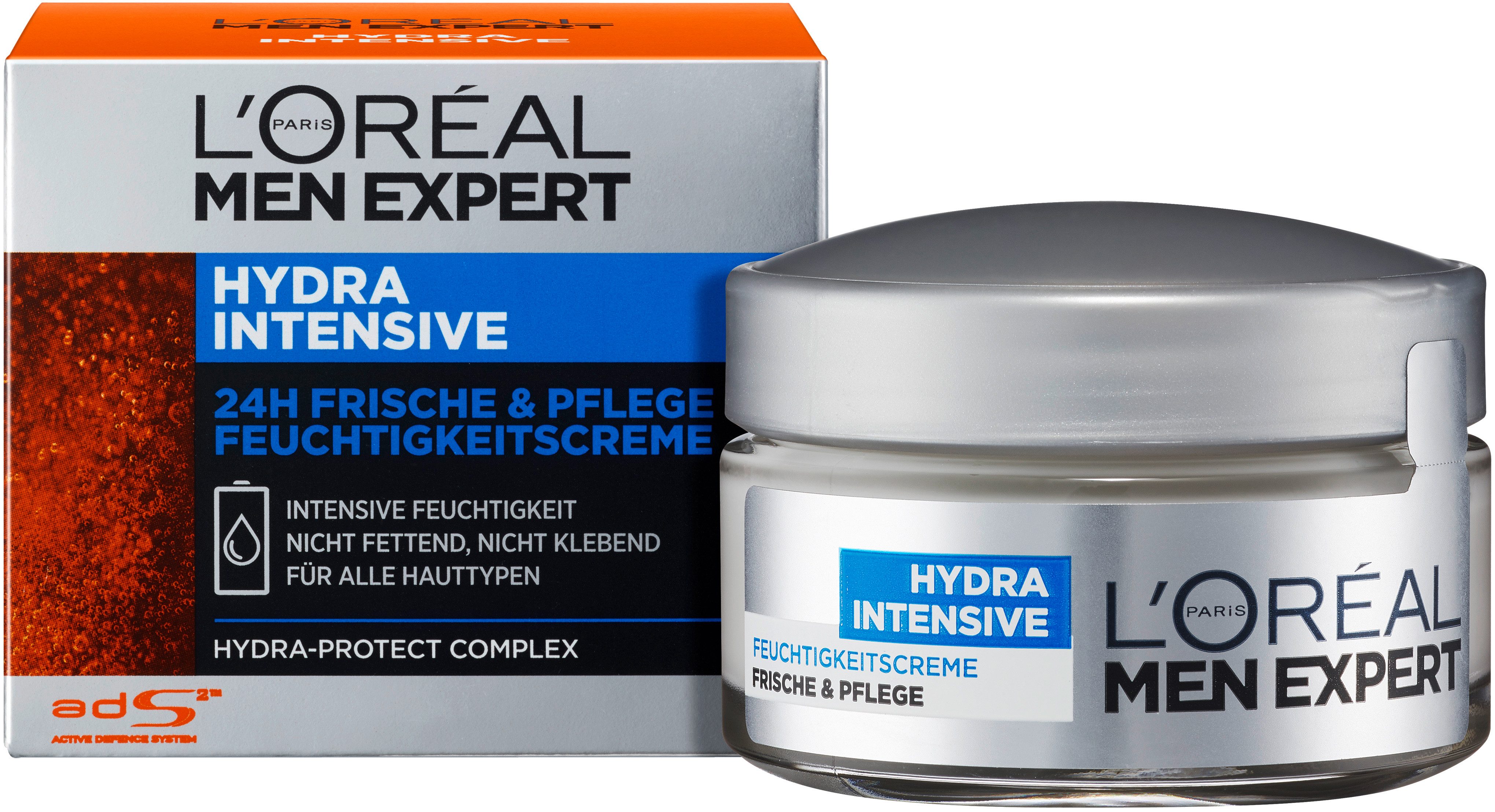 L'ORÉAL PARIS MEN EXPERT Feuchtigkeitscreme Hydra Intensive, feuchtigkeitsspendend, stärkt die Haut gegen tägliche Belastung