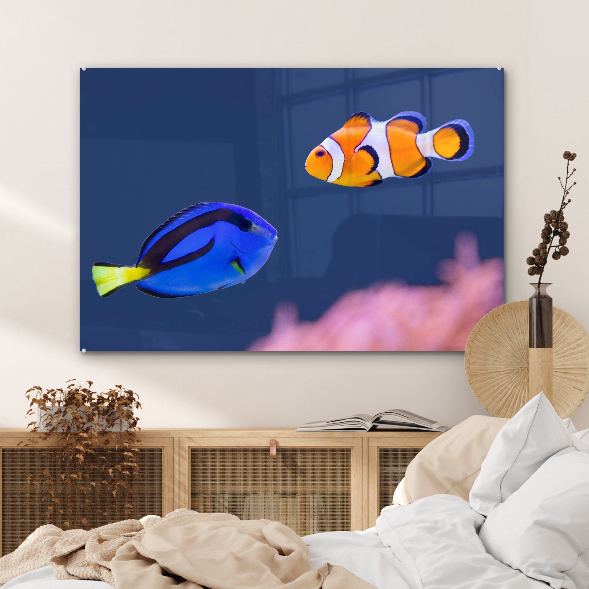 Wohnzimmer Acrylglasbilder - Wasser & Nemo, MuchoWow Schlafzimmer St), - Acrylglasbild Fisch (1