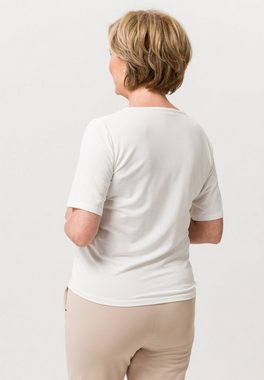 FRANK WALDER Kurzarmshirt mit femininem V-Ausschnitt