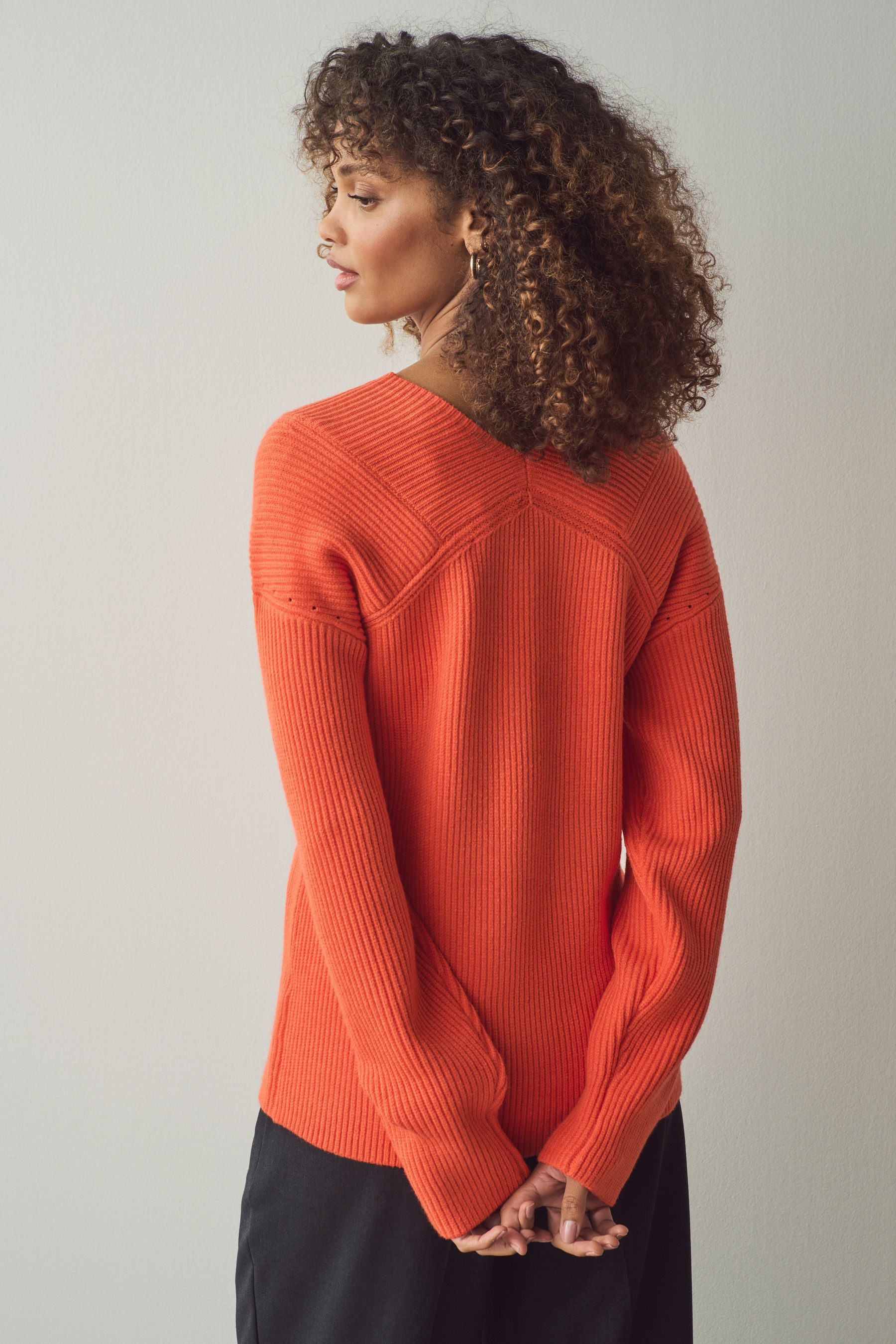 Next V-Ausschnitt-Pullover Ripp-Oberteil mit V-Ausschnitt (1-tlg) günstig online kaufen