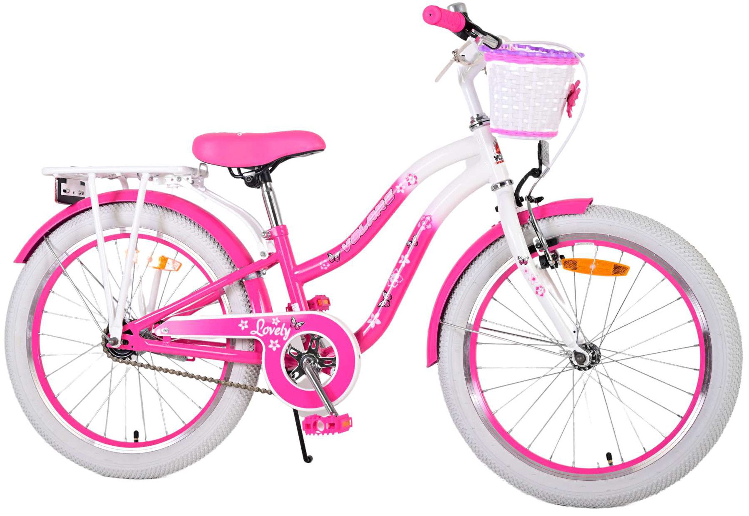 TPFSports Kinderfahrrad Volare Lovely Kinderfahrrad mit Rücktritt + Handbremse, 1 Gang, (Mädchen Fahrrad - Rutschfeste Sicherheitsgriffe), Kinder Fahrrad 20 Zoll mit Ständer Laufrad Mädchen Kinderrad