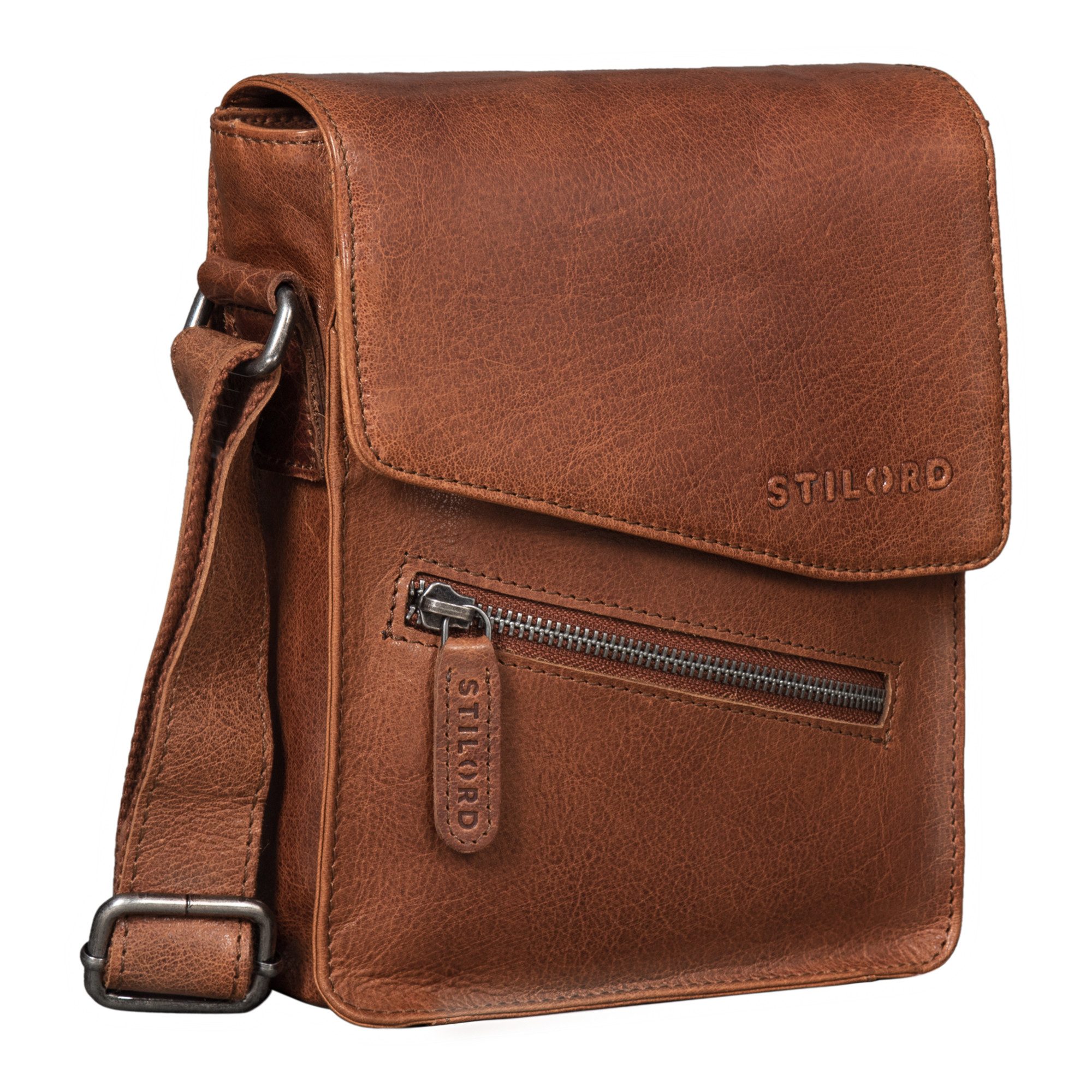 STILORD Schultertasche "Steve" Kleine Herren Tasche Leder