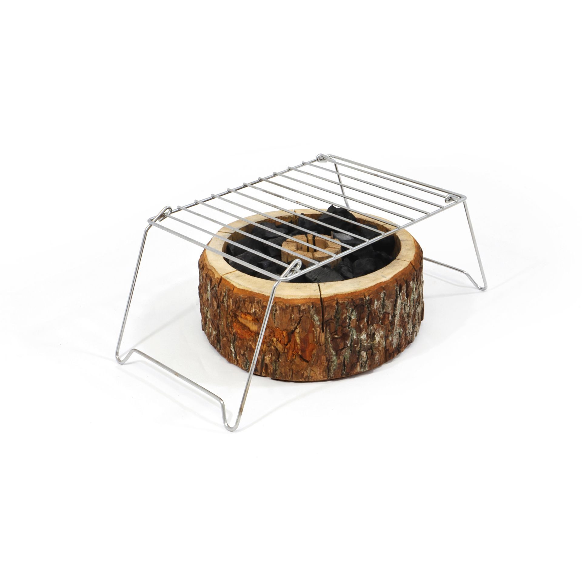 Origin Outdoors Holzkohlegrill, ökologischer Einweggrill, Lagerfeuer und Kocher