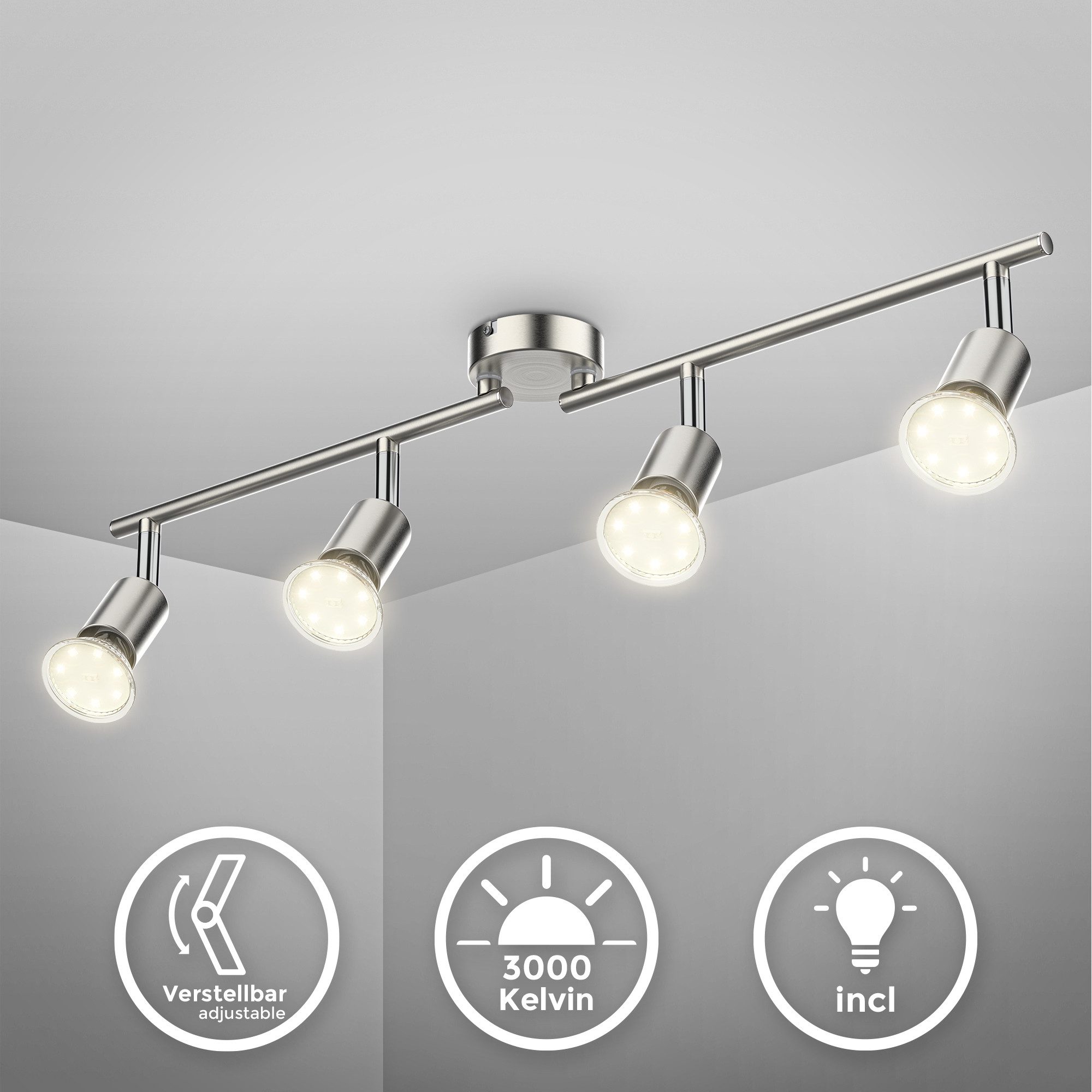 B.K.Licht Deckenleuchte LED Deckenlampe Wohnzimmer Küche günstig online kaufen