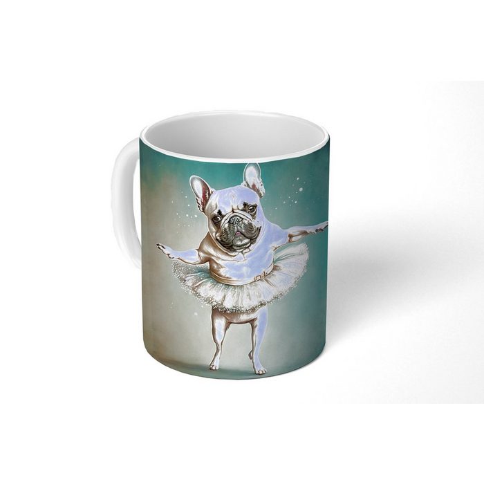 MuchoWow Tasse Hund - Tutu - Ballett - Abstrakt - Porträt - Kind Keramik Kaffeetassen Teetasse Becher Teetasse Geschenk