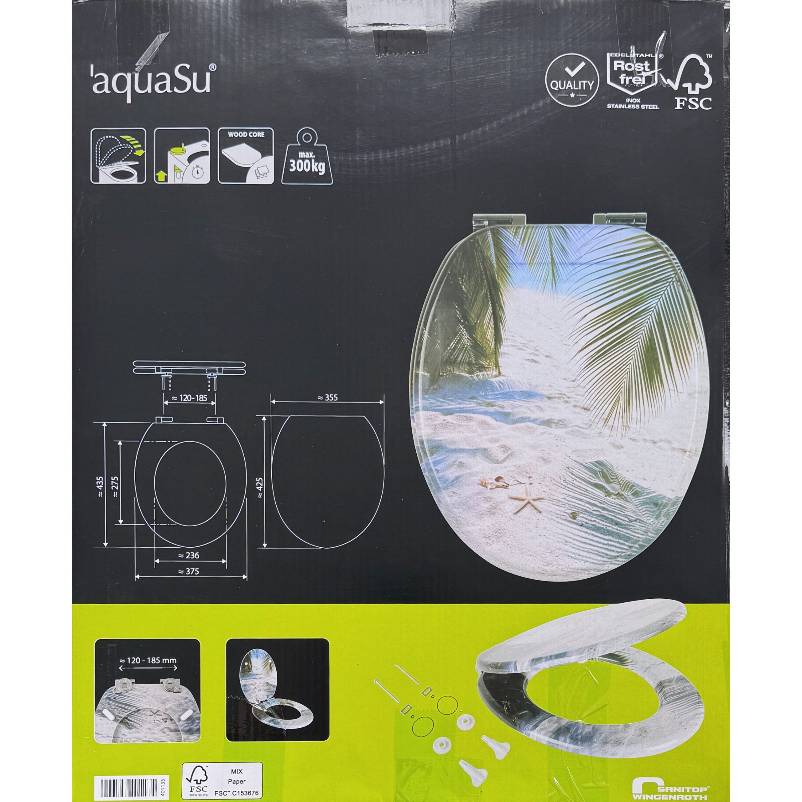 Sitzplatz WC-Sitz Holzkern WC-Sitz mit Absenkautomatik, Fast-Fix Schnellbef günstig online kaufen