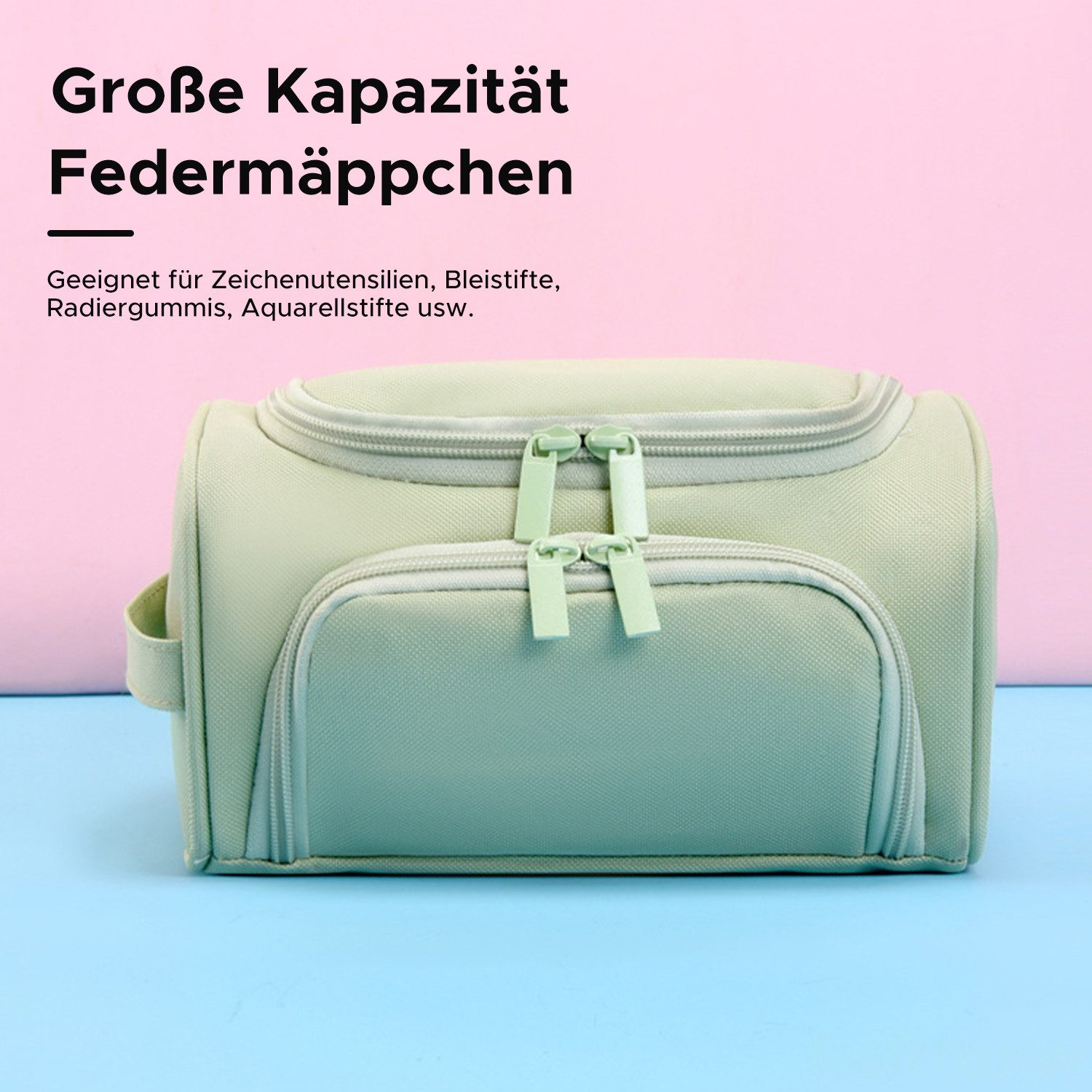 Refttenw Federmäppchen Federmäppchen Reißverschluss,Federtaschen Mäppchen,21x12x10 cm